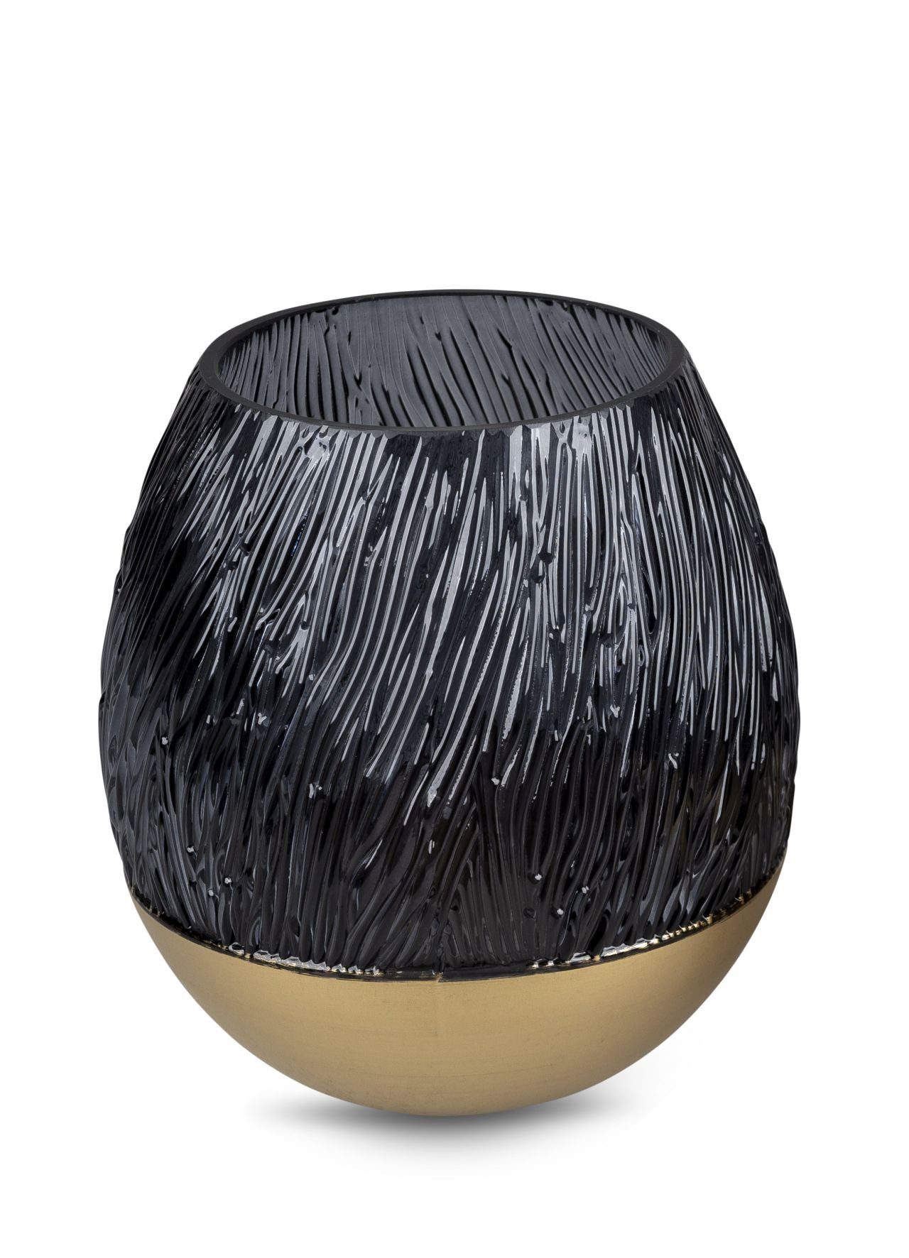 formano Tischvase schwarz in / Vase in zwei aus wählbar, Glas Glas dekorative gold aus Größen