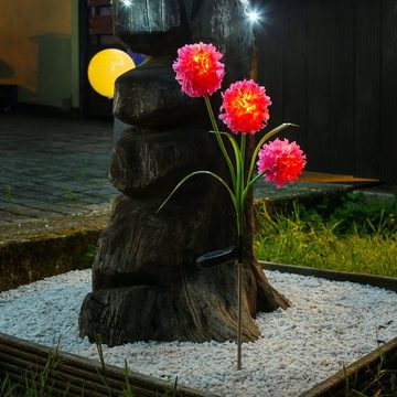 MARELIDA LED Solarleuchte LED Solar Gartenstecker Blume Lichtsensor rosa Solarleuchte Garten, LED Classic, warmweiß (2100K bis 3000K)