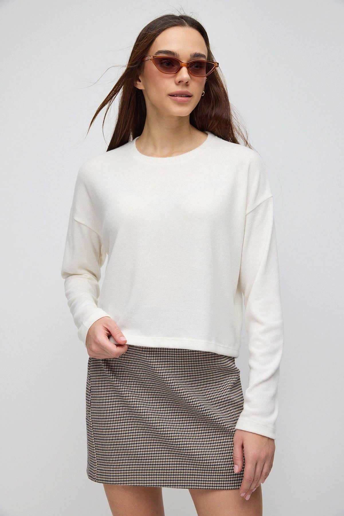 No Matter What Blusentop Basic-Bluse mit weichem Griff