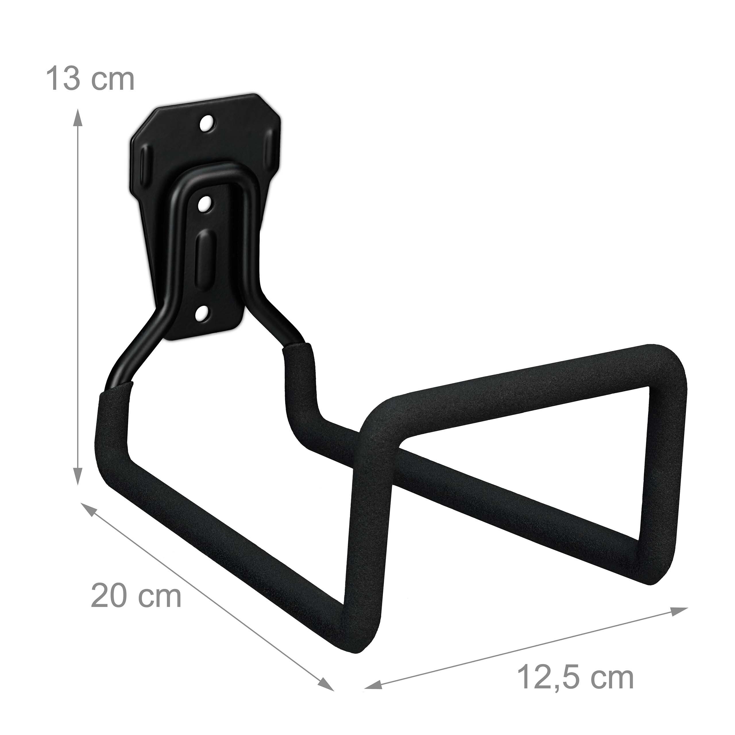 relaxdays Schlauchhalterung Schwarzer Schlauchhalter Wand