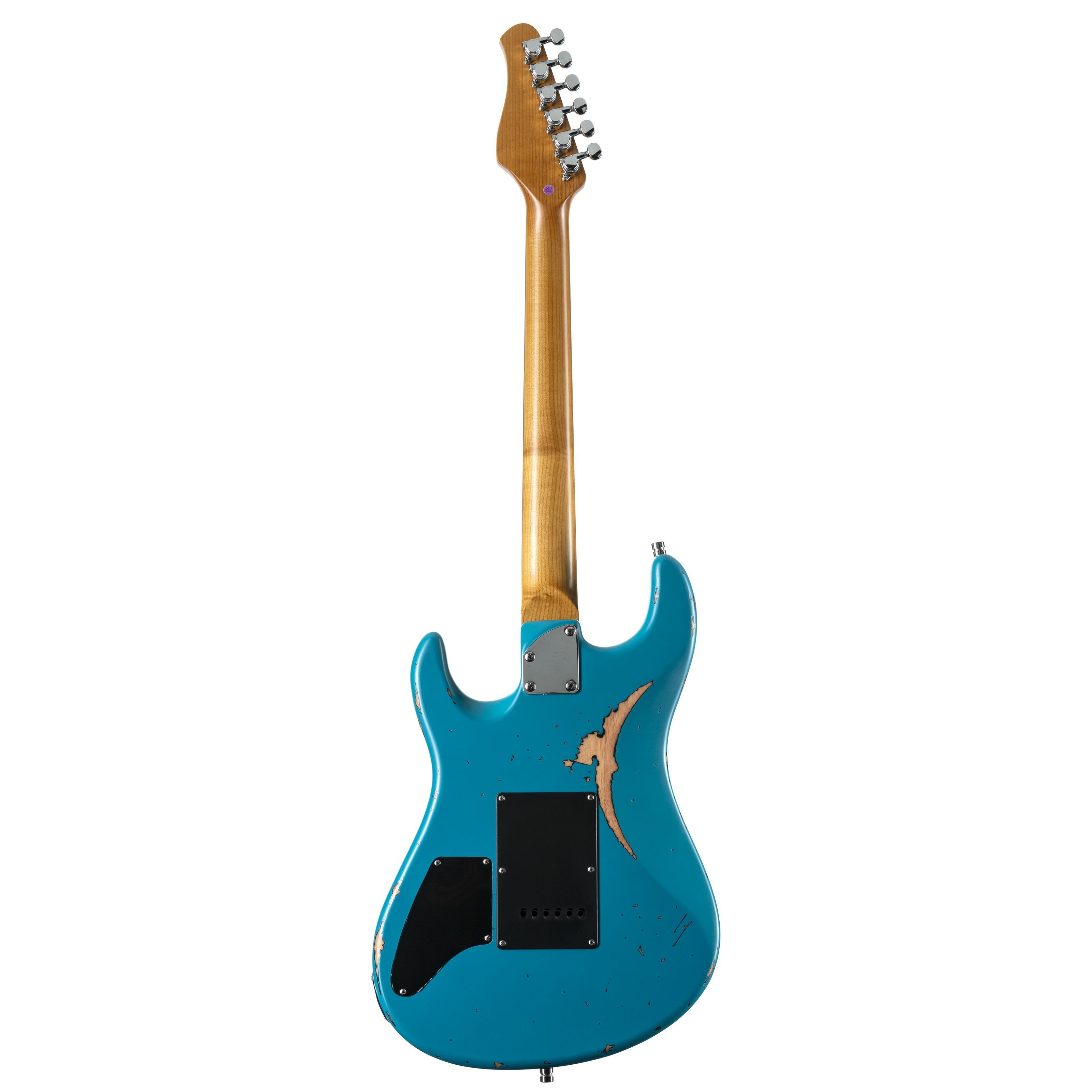 FAME E-Gitarre, E-Gitarren, ST-Modelle, Custom ST RW Worn Aqua over Sunburst - E-Gitarre