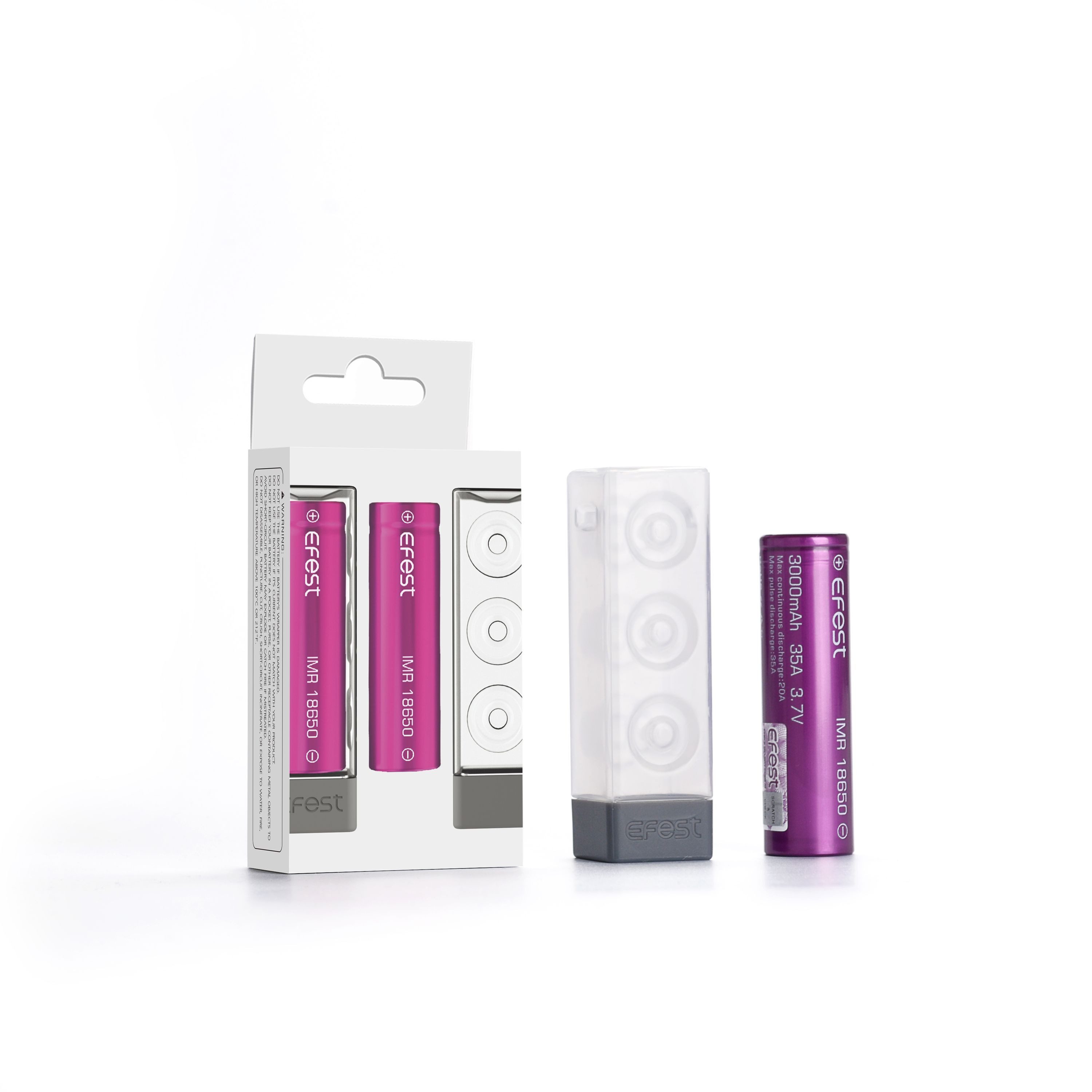 EFEST 18650 IMR Akku 2600mAh - 3500mAh Flat Top ungeschützt (3,7 V), Hochstromzelle 20 - 40A