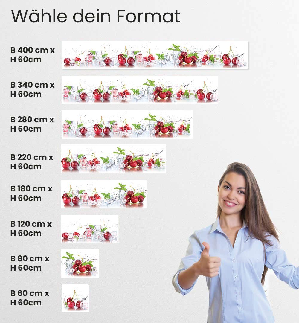 MyMaxxi Küchenrückwand Küchenrückwand selbstklebend Cherry Spritzschutz Folie, (Klebefolie passend geschnitten und gerollt B 60 cm x H 60 cm), Cherry B 60 cm x H 60 cm