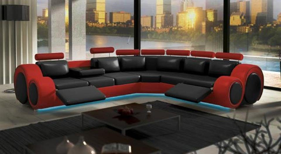 JVmoebel Ecksofa, LEDER SOFA ECKCOUCH DESIGN SOFA LEDERCOUCH ECKSOFA WOHNLANDSCHAFT