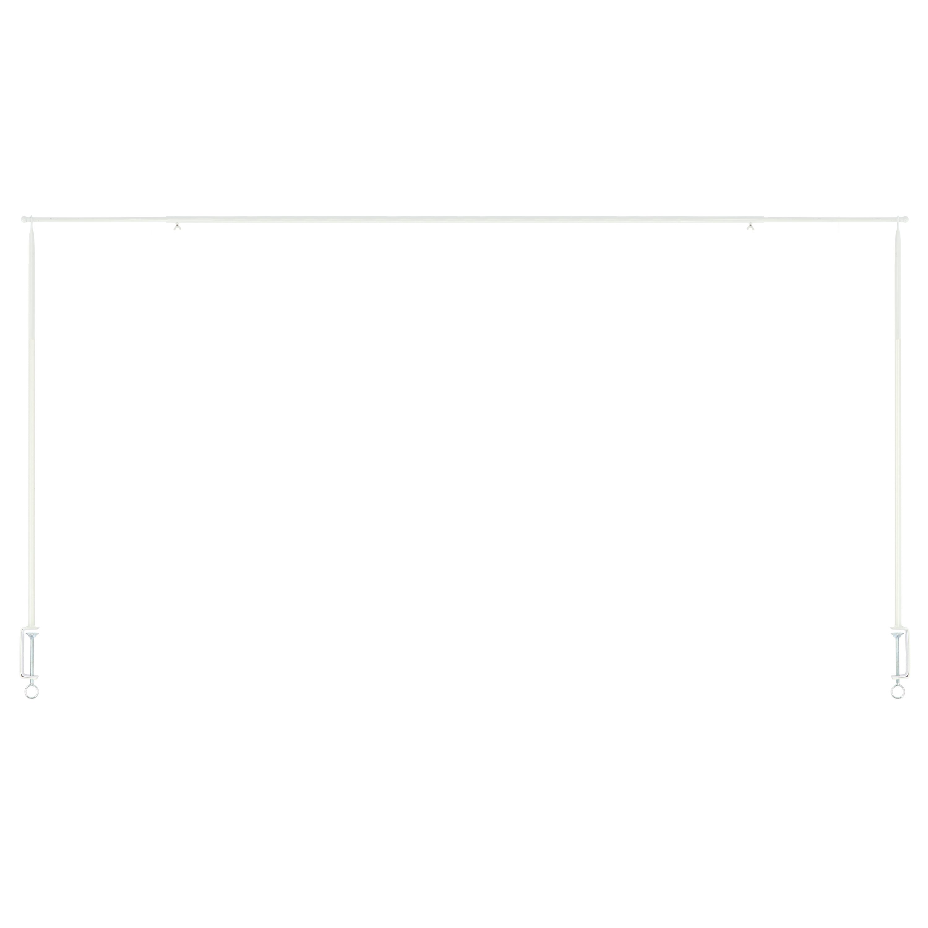 esschert design Dekohänger Tisch Deko Stange Klemme Gestell Deko Metall weiss ausziehbar Tafel 117-211 cm (1 x Tischstange) Weiß