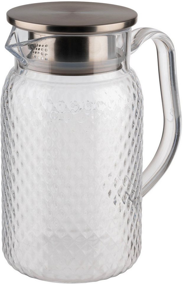 APS Wasserkanne Saft-/ Wasserkanne Ø 10 cm, 1 Liter, 1 l, (1-St), Deckel aus Edelstahl mit Silikondichtung