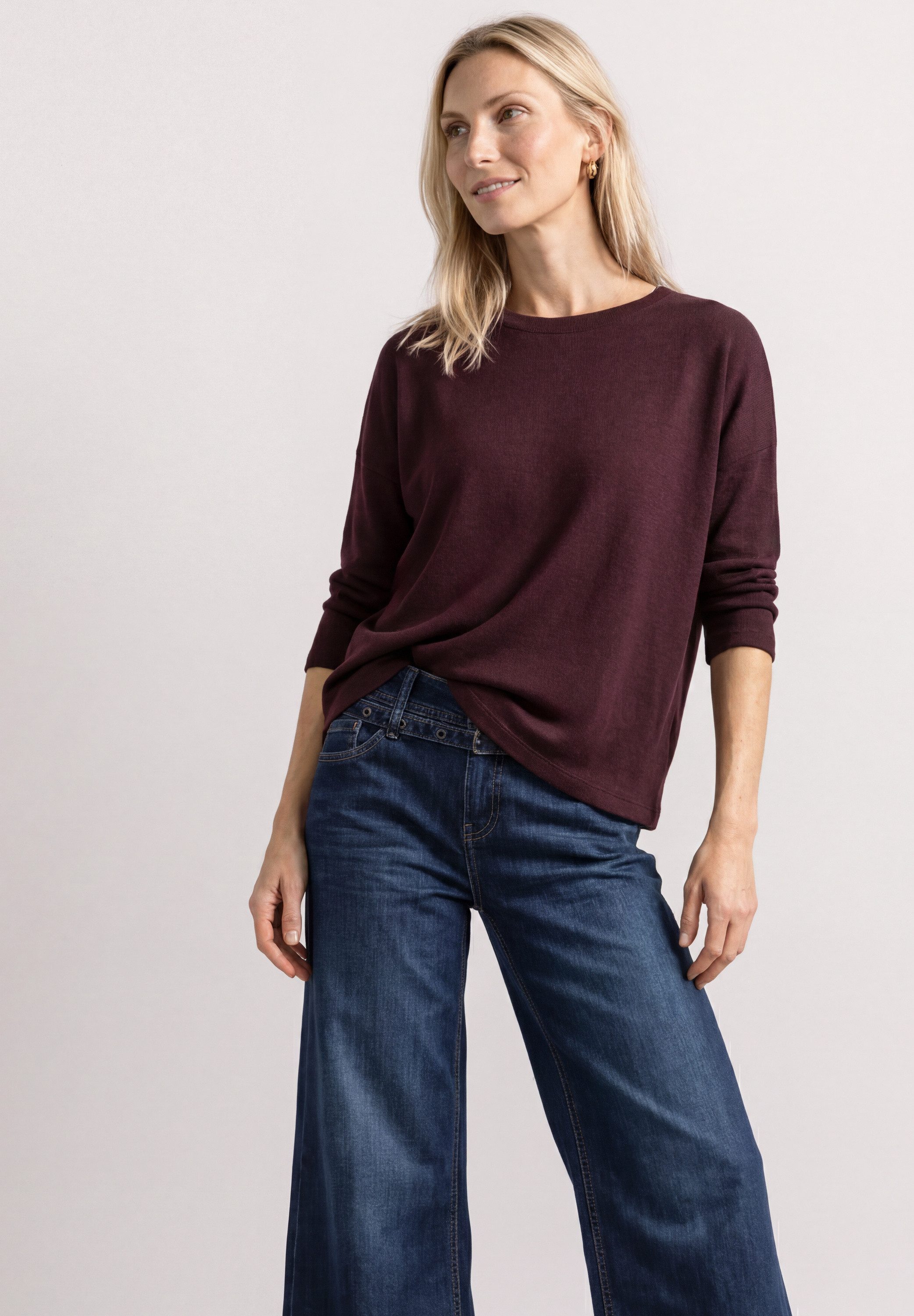 STREET ONE 3/4 Arm-Pullover 374-Arm-Shirt in Strick-Optik
