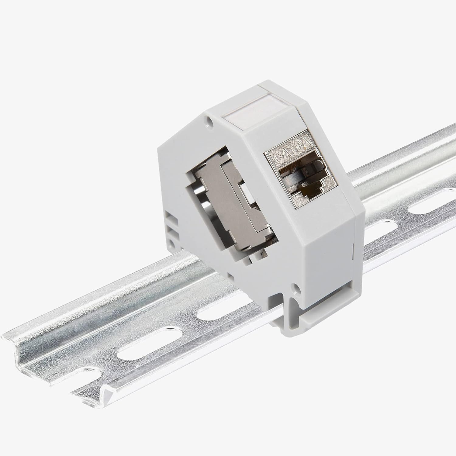 kwmobile Keystone Modul Set mit Hutschienenadapter - 16x CAT 6A Netzwerkkabel, (6.29 cm), Keystone Modul + Hutschienenadapter Set