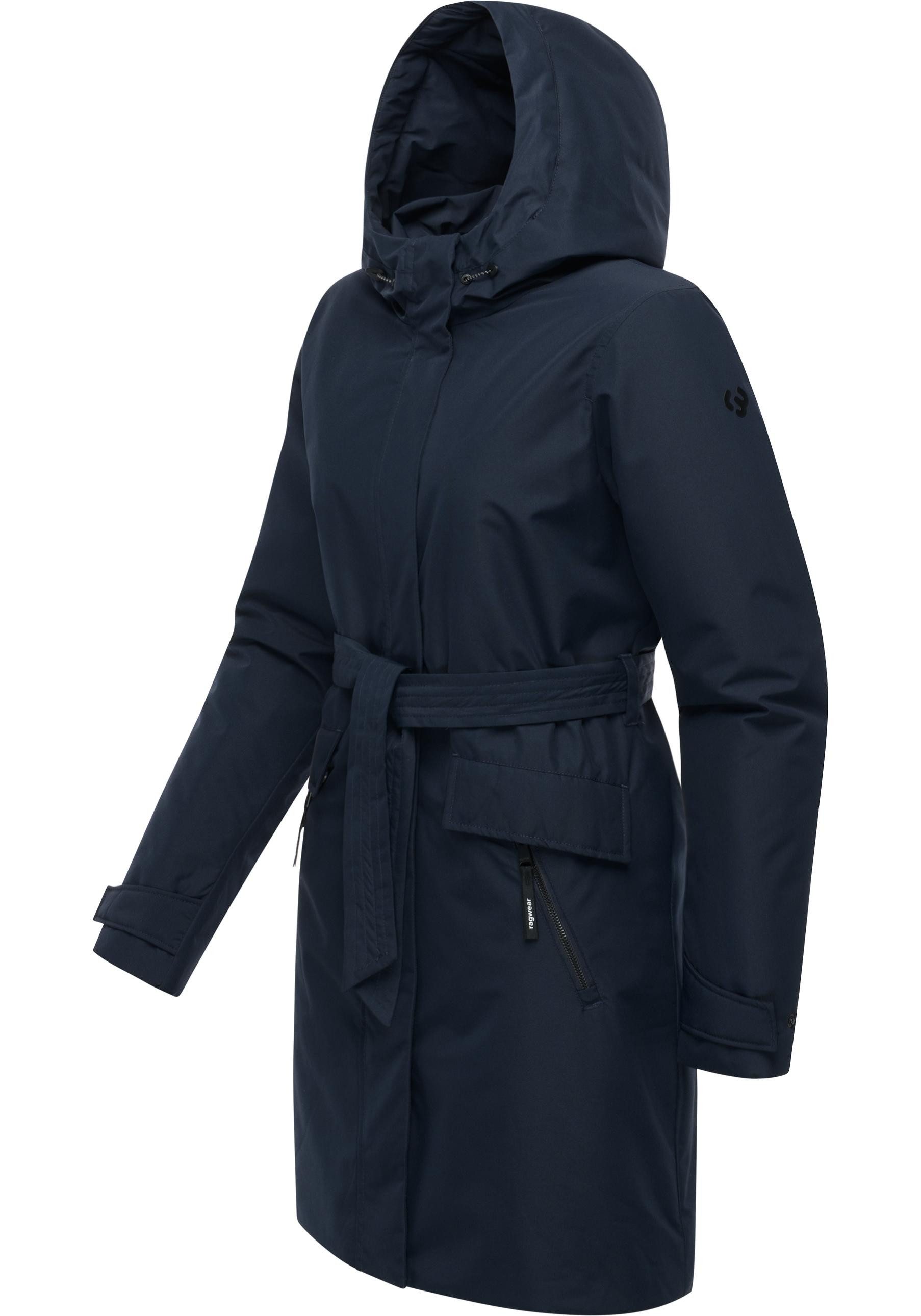 Ragwear Kurzmantel Horatia Warm YOUMODO Wasserdichter Wintermantel mit Bindegürtel