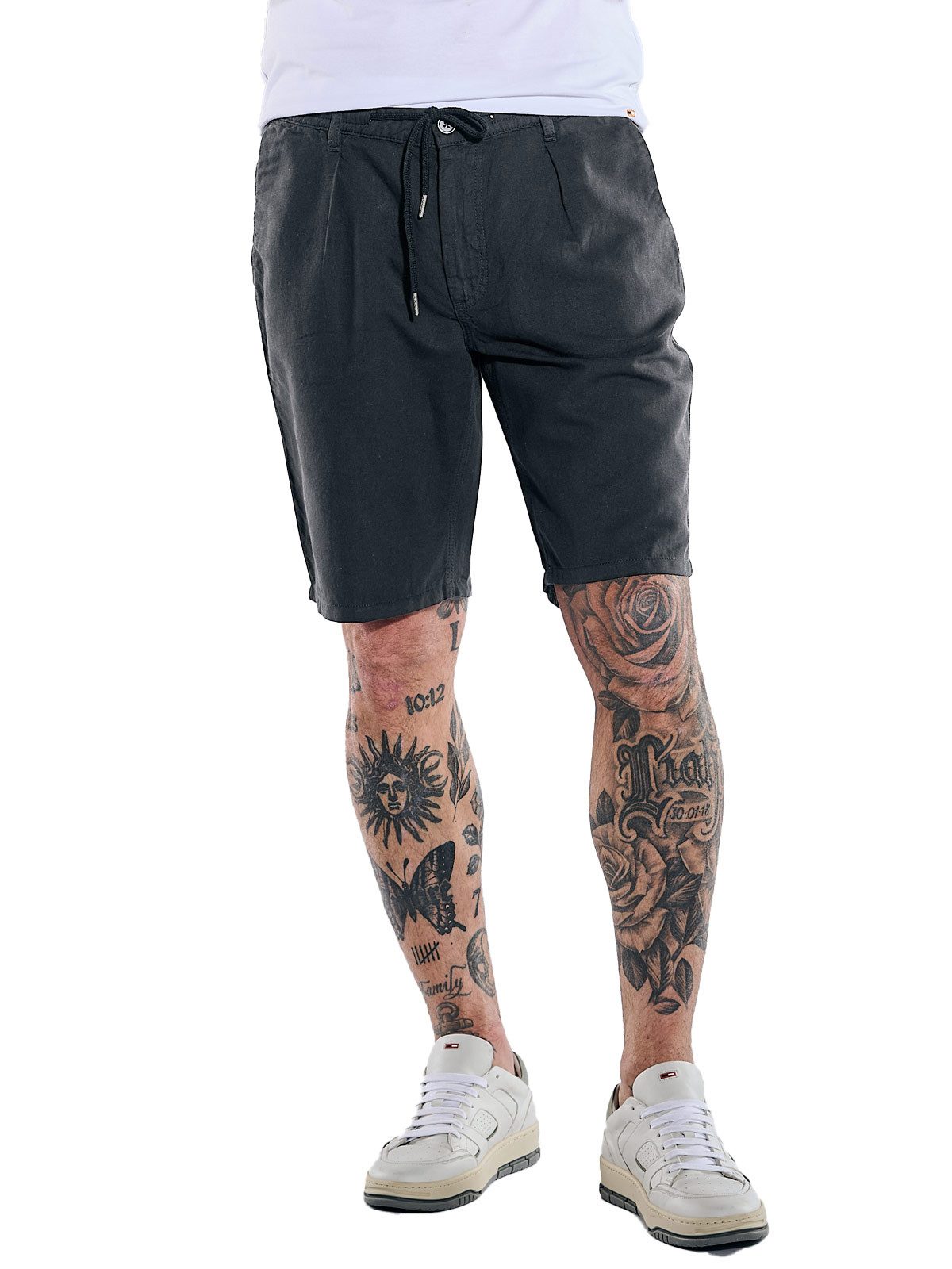 emilio adani Bermudas Herren Chino-Bermuda mit Tunnelzug, Schwarz