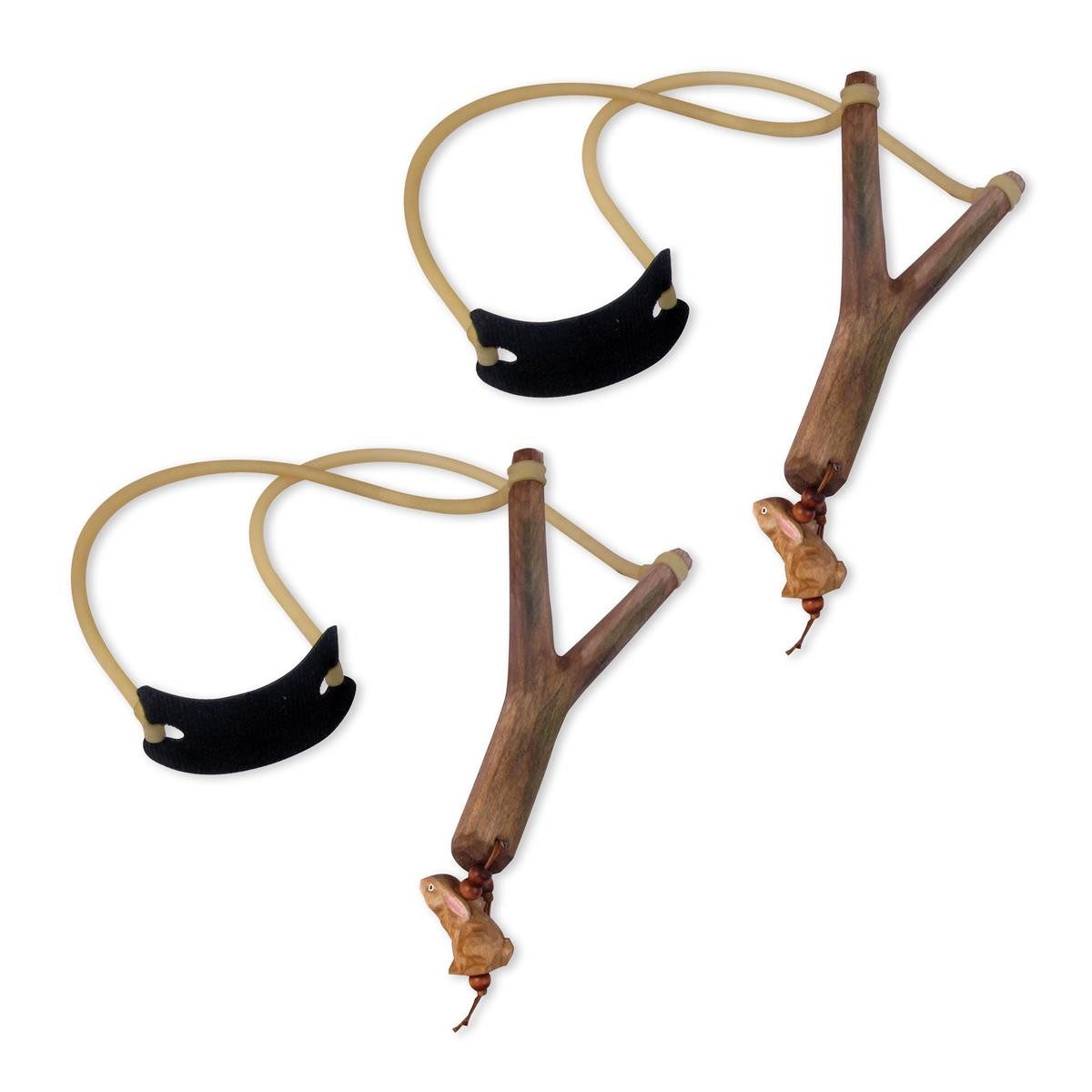 AceCamp Outdoor-Spielzeug Holz Zwille Retro Doppelpack mit elastischem Schlauchgummi, Holz, (2-tlg) Holz, Elastisches Gummi, 2 Teile, 37 g, 83 mm Gabelweite