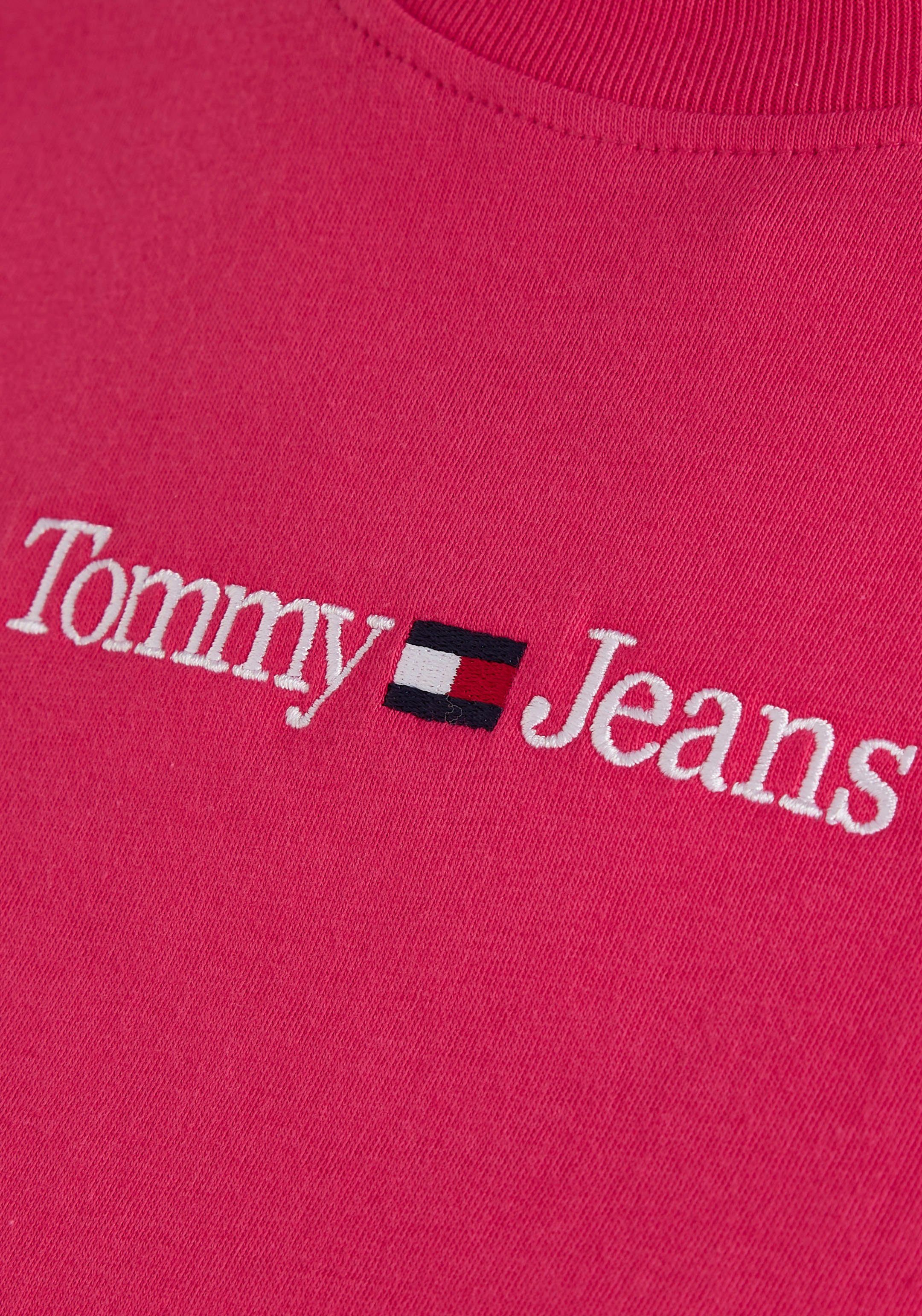 Logoschriftzug Jewel-Pink LINEAR SERIF TEE Tommy Linear CLS Jeans TJW Jeans Tommy Kurzarmshirt mit