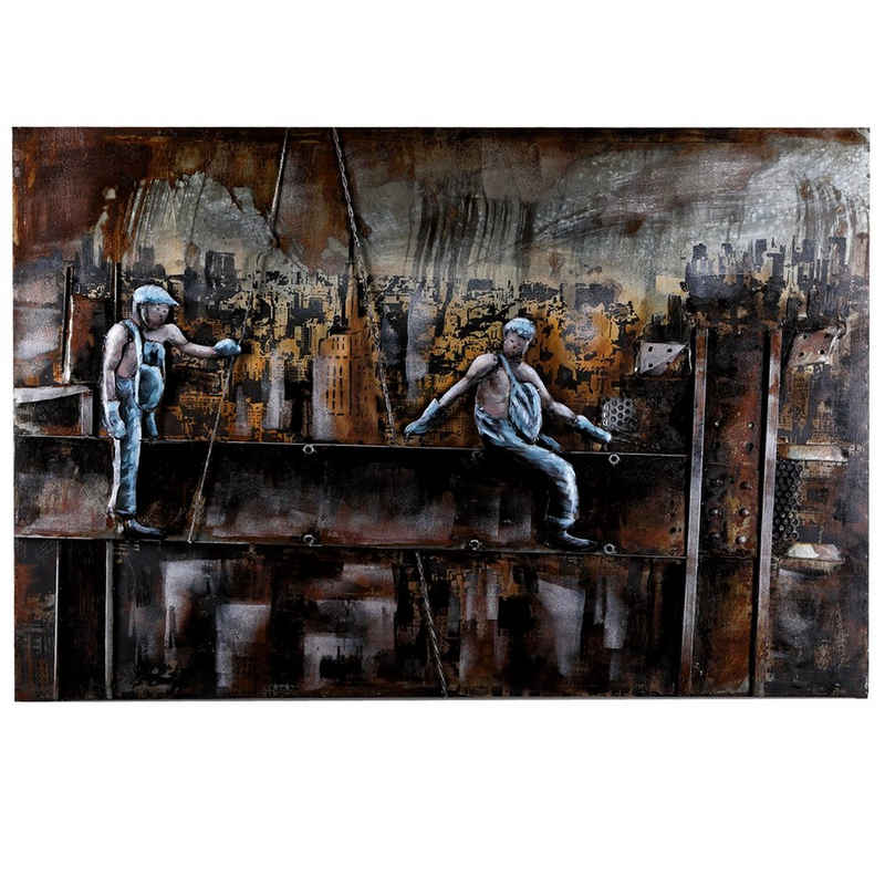 Home4Living Metallbild Wandbild 3D Effekt Unikat handgefertigt 120cm, Work, 3D Effekt