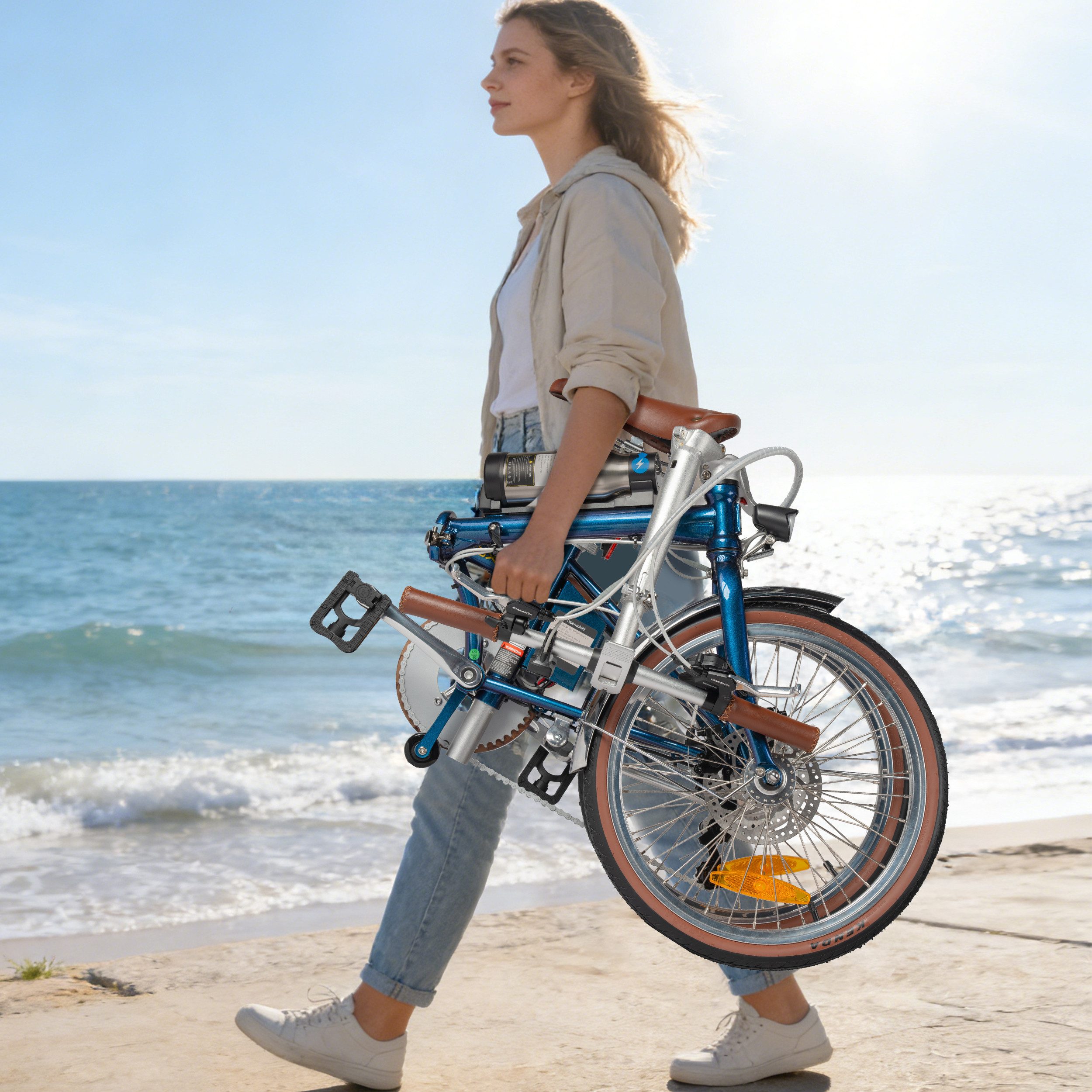 Vankel E-Bike Cityrad Smart 20 Faltbares Damen u. Herren E-Fahrrad 190WH Pedelec, 36V 60 km, Kettenschaltung, Heckmotor, 190 Wh, Cityrad 7 Gang Shimano,Scheibenbremsen, Kettenschaltung,E-bikes