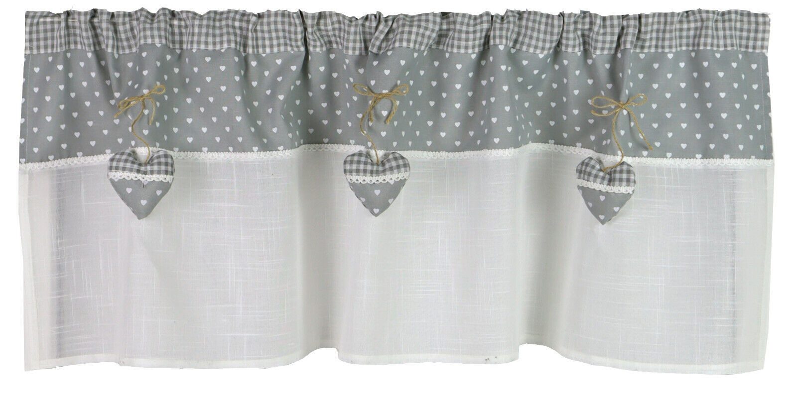 Clever-Kauf-24 Scheibengardine Scheibengardine, Landhaus, Herz, 2631-90, gr günstig online kaufen