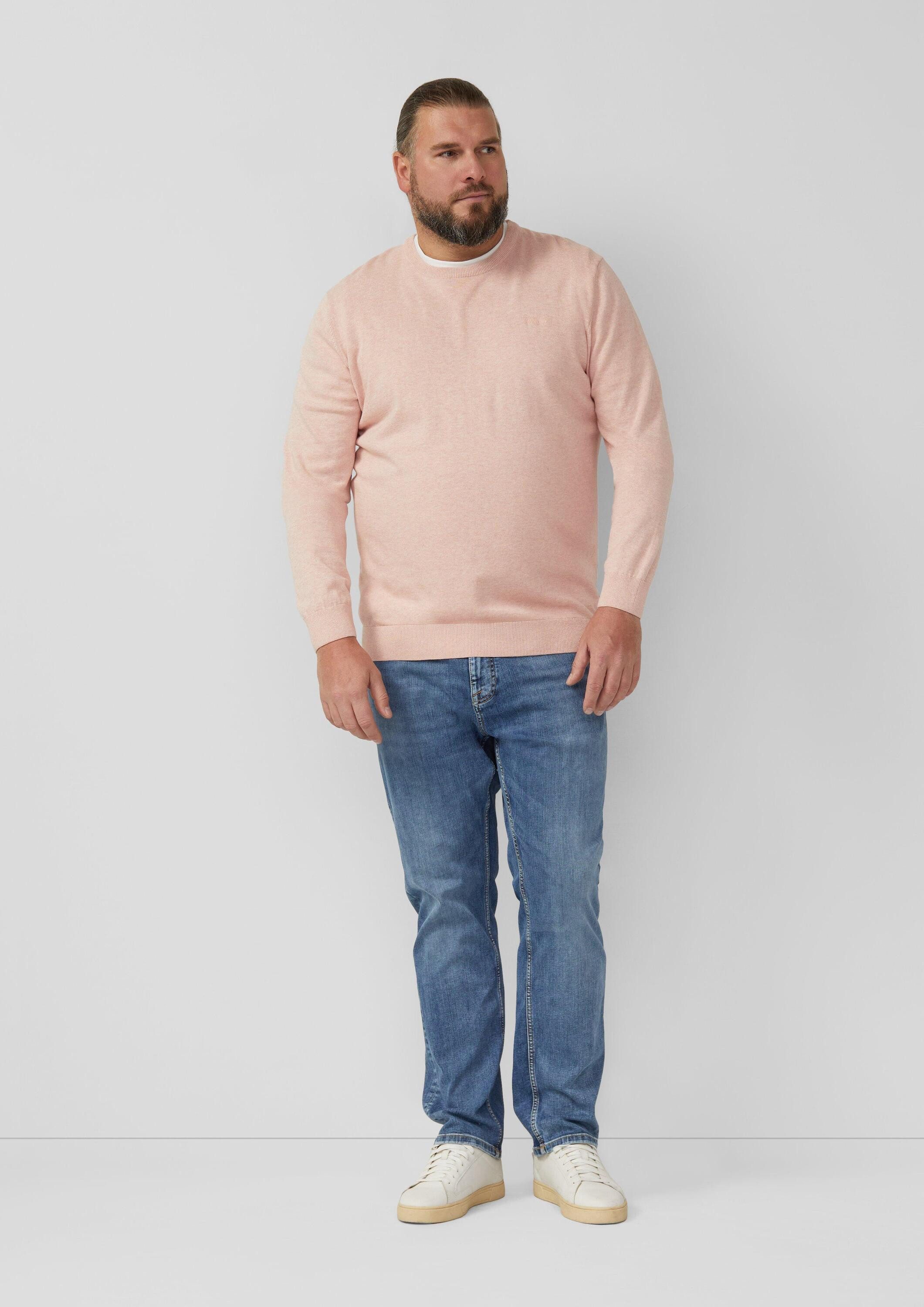 s.Oliver Longpullover Strickpullover Strickpullover mit Logo-Stickerei
