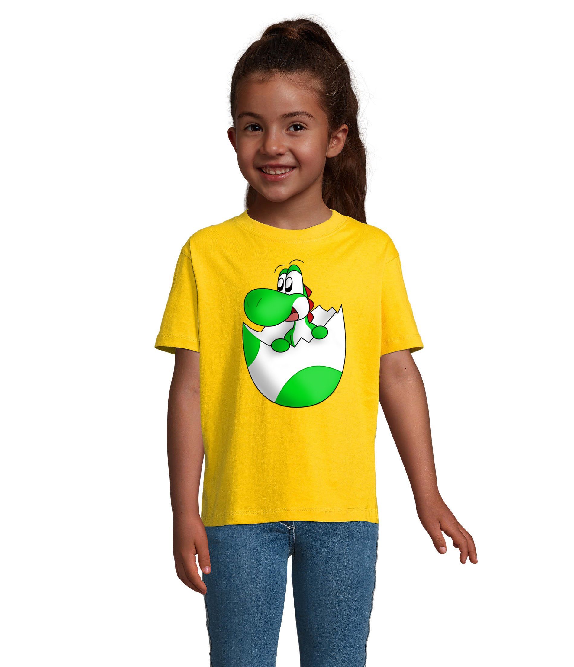 T-Shirt Kinder Jungen & Mädchen Baby Yoshi Ei Mario Konsole Gaming