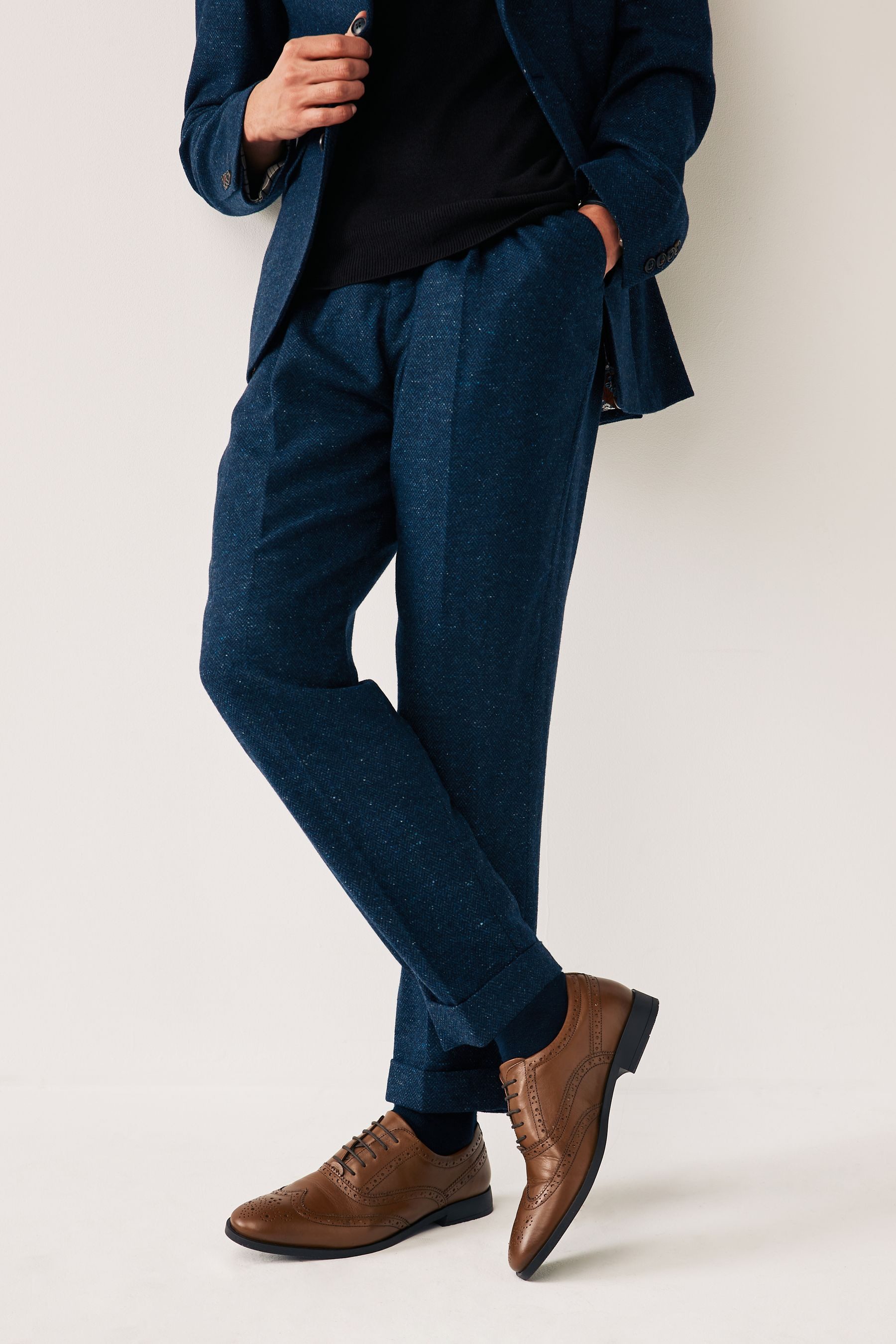 Next Oxford-Brogues aus Leder, weite Passform Budapester (1-tlg)