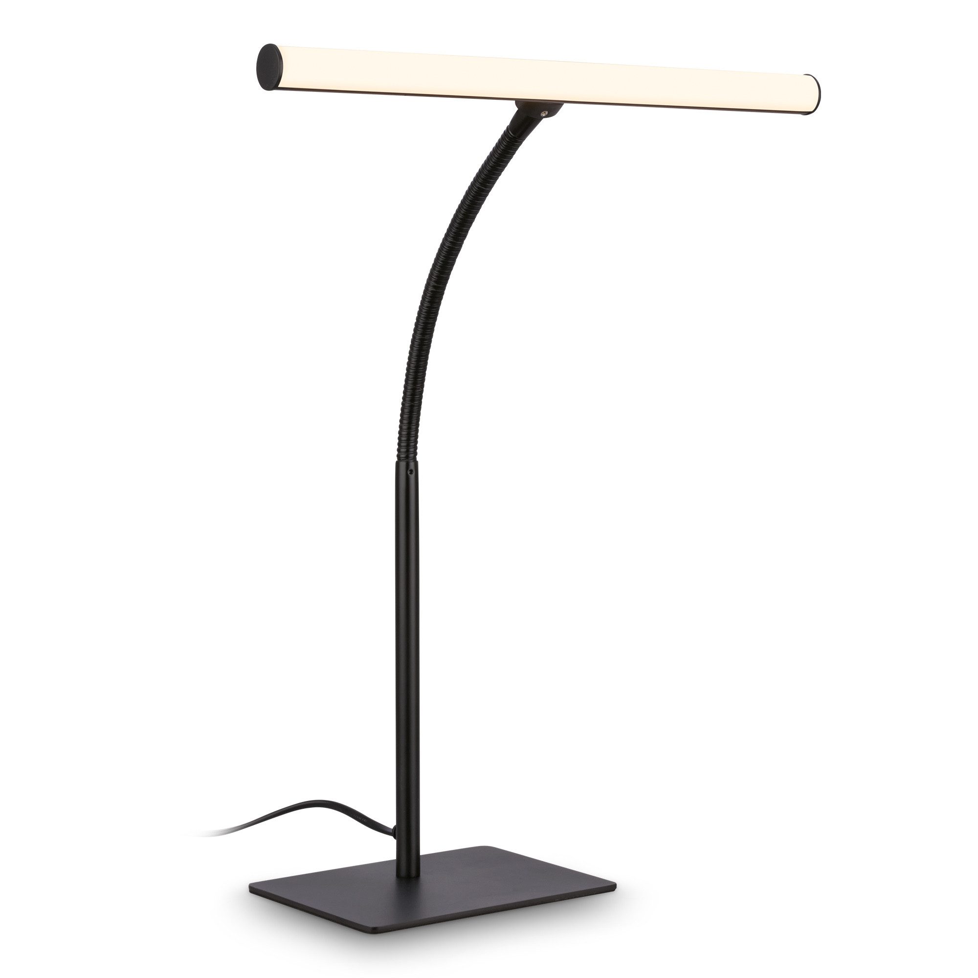 Briloner Leuchten LED Schreibtischlampe Tischleuchte Schwenkbar Kabelschalter Büroleuchte, LED fest integriert, 3000K, 32x47,5 cm, Büro, Kinderzimmer, Esszimmer
