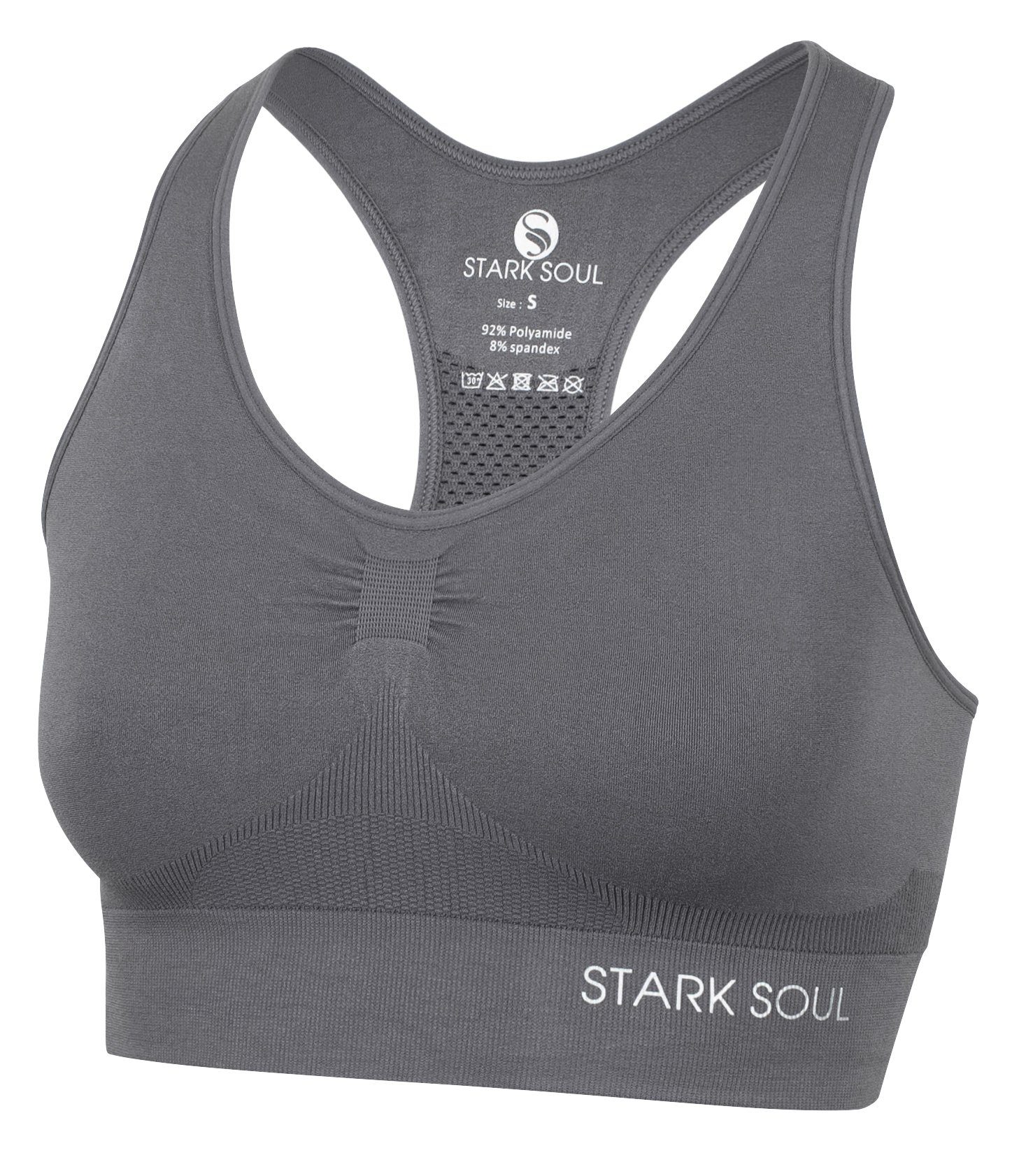 für Bra Support Sport-BH Light Dunkelgrau Sport - Doppellagiges Material doppellagig, Stark BH, Damen Soul®