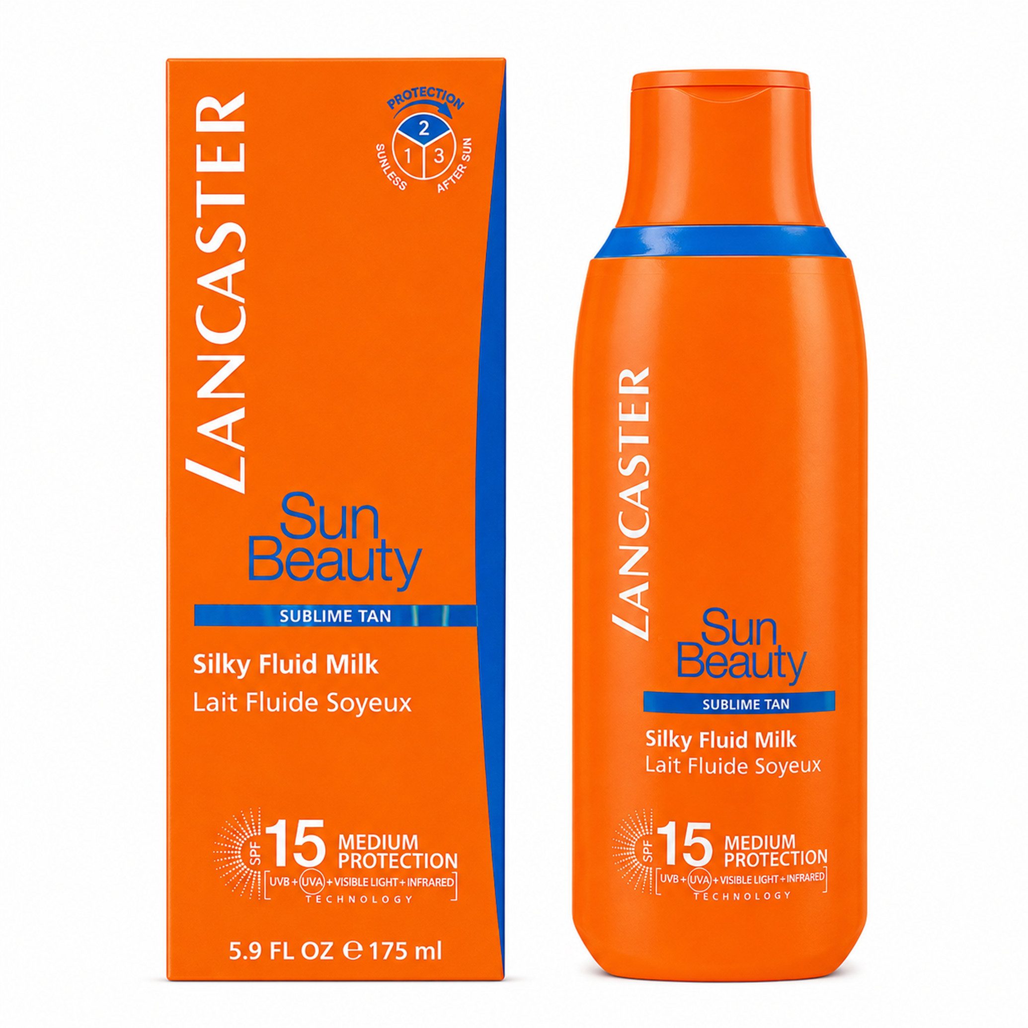 LANCASTER Sonnenschutzcreme Lancaster Sun Beauty Silky luid SPF 15 Body Milk 175ml