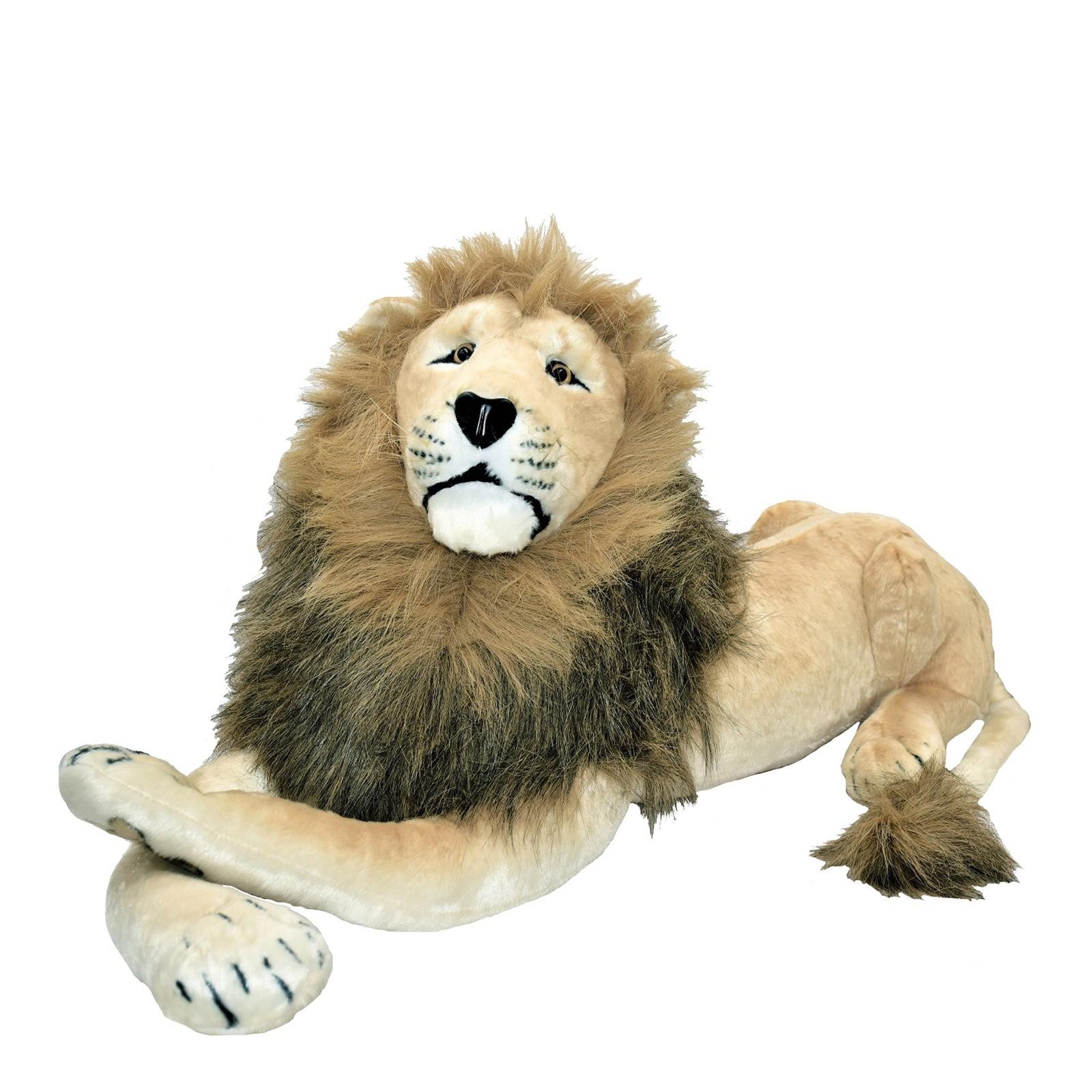 Geschenkestadl Kuscheltier XXL Kuscheltier Löwe 110 cm Plüschtier mit Mähne, extra weich Wildlife (1-St), Formstabiler Kopf weicher Körper Löwenmähne