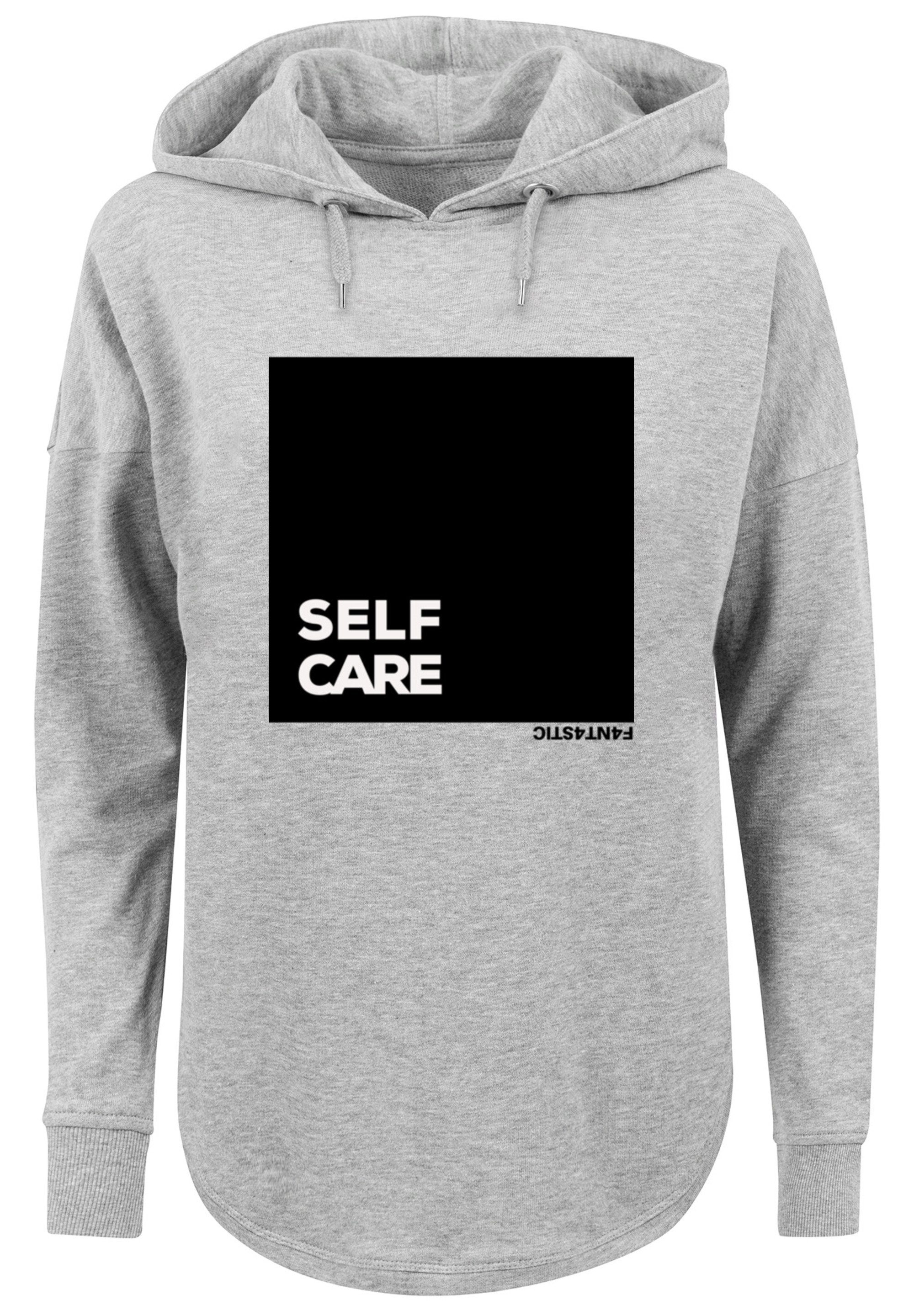 SELF Kapuzenpullover CARE F4NT4STIC grey HOODIE Print OVERSIZE