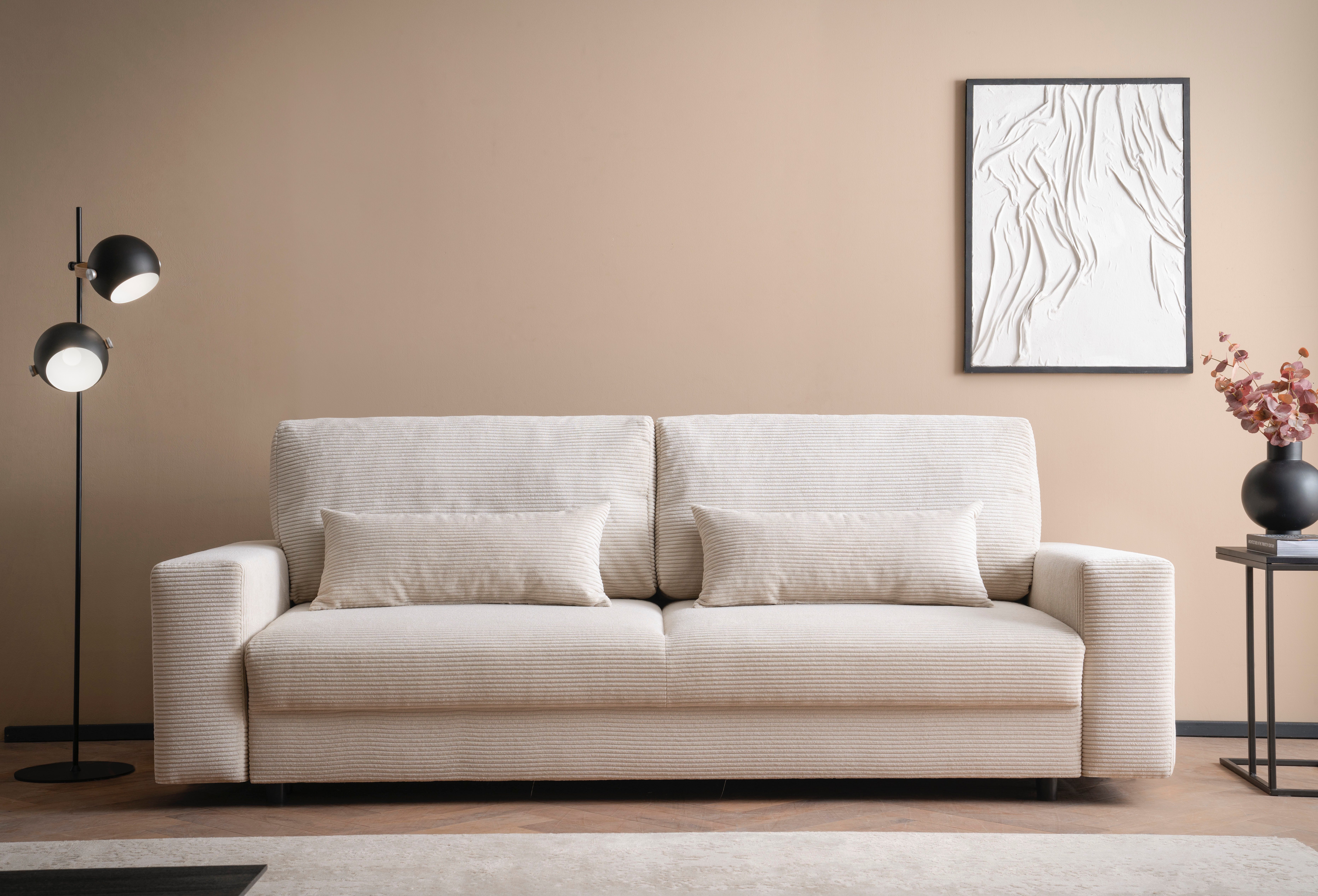 LeGer Home by Lena Gercke Schlafsofa Imoga, Polster mit Schlaffunktion, 3-Sitzer Sofa, Couch mit Bettkasten, in modernen Farben und Stoffen, Bettfunktion, Liegefläche: 200x150 cm