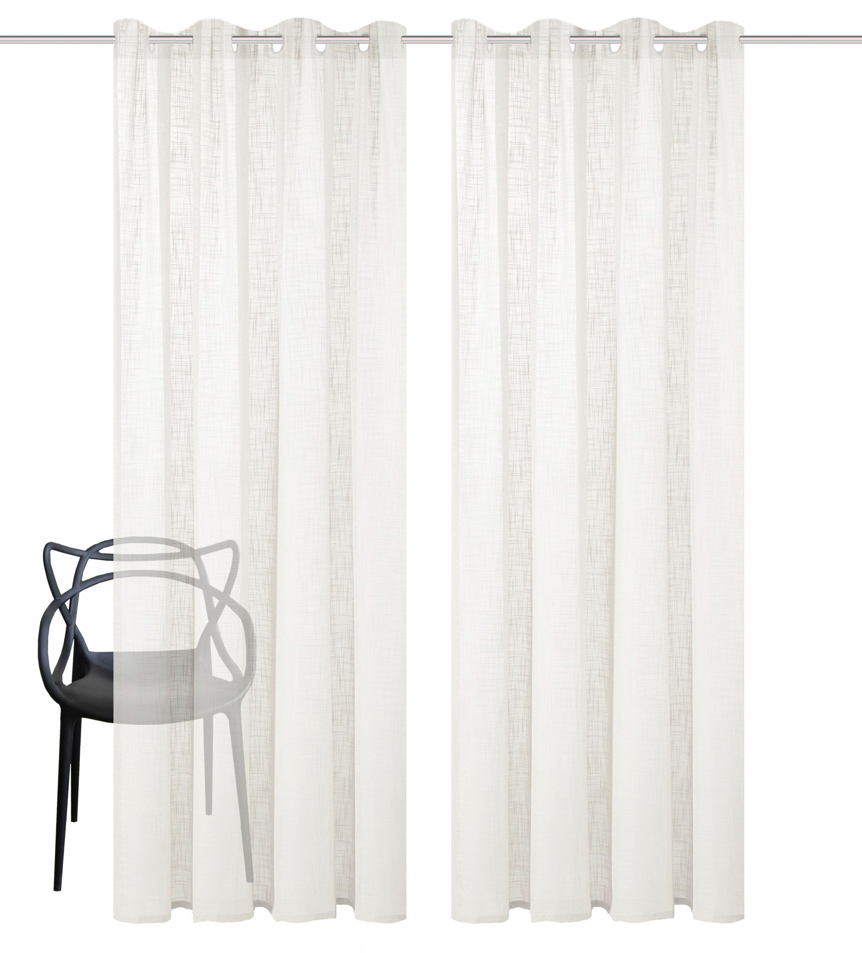 Home Basics Vorhang SOFTY 2er Pack (2 St), Ösen, halbtransparent, 2er Pack günstig online kaufen