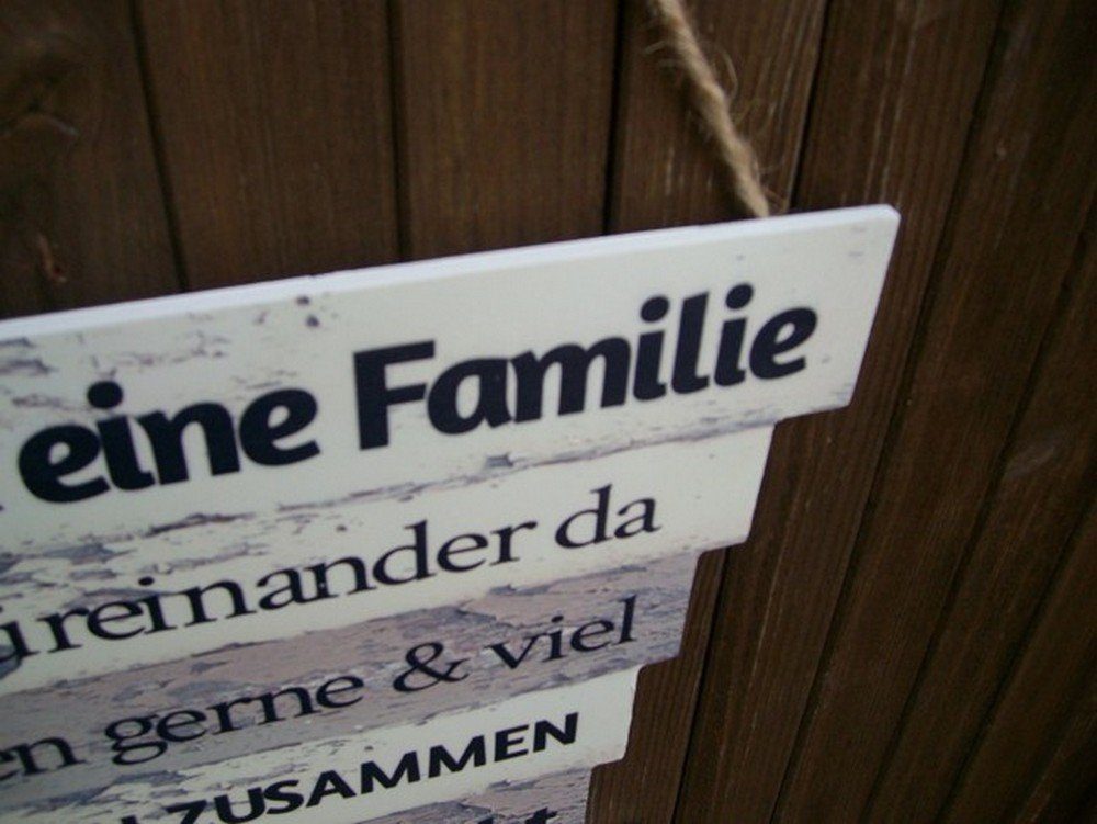 St) Wanddekoobjekt Schild Deko-Impression Familienregeln x 32 31 Holzschild (1 bedruckt (MDF) Familie