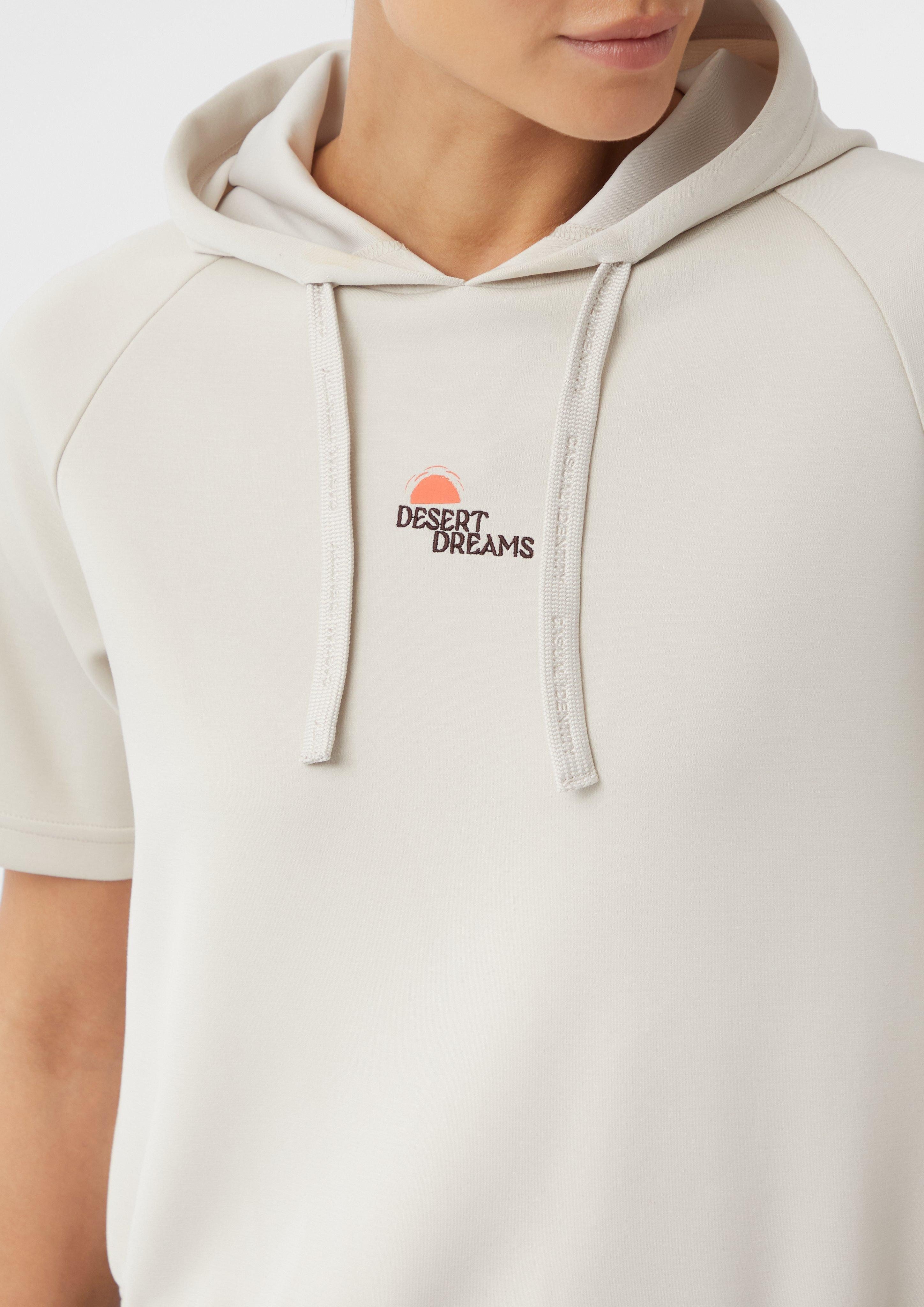 comma casual identity Kurzarmshirt Kurzärmeliges Scuba-Sweatshirt günstig online kaufen