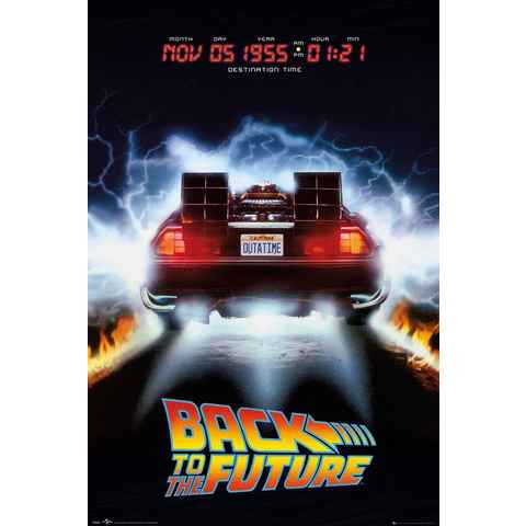 empireposter Poster Back To The Future - Delorean - Film Poster - Größe 61x91,5 cm, nur das Poster ohne Rahmen