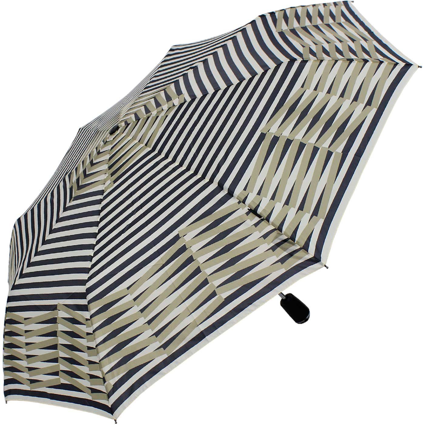 Duomatic UV-Schutz stabile Viper, Large Taschenregenschirm Auf-Zu-Automatik beige-blau der große, Begleiter - Knirps®