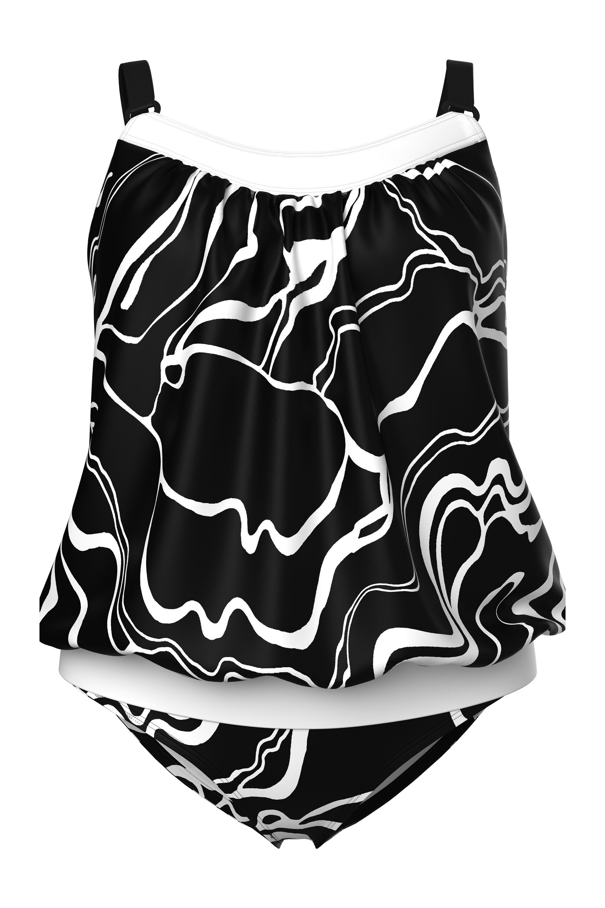 Ulla Popken Soft-BH Tankini Linienmuster Softcups Träger verstellbar