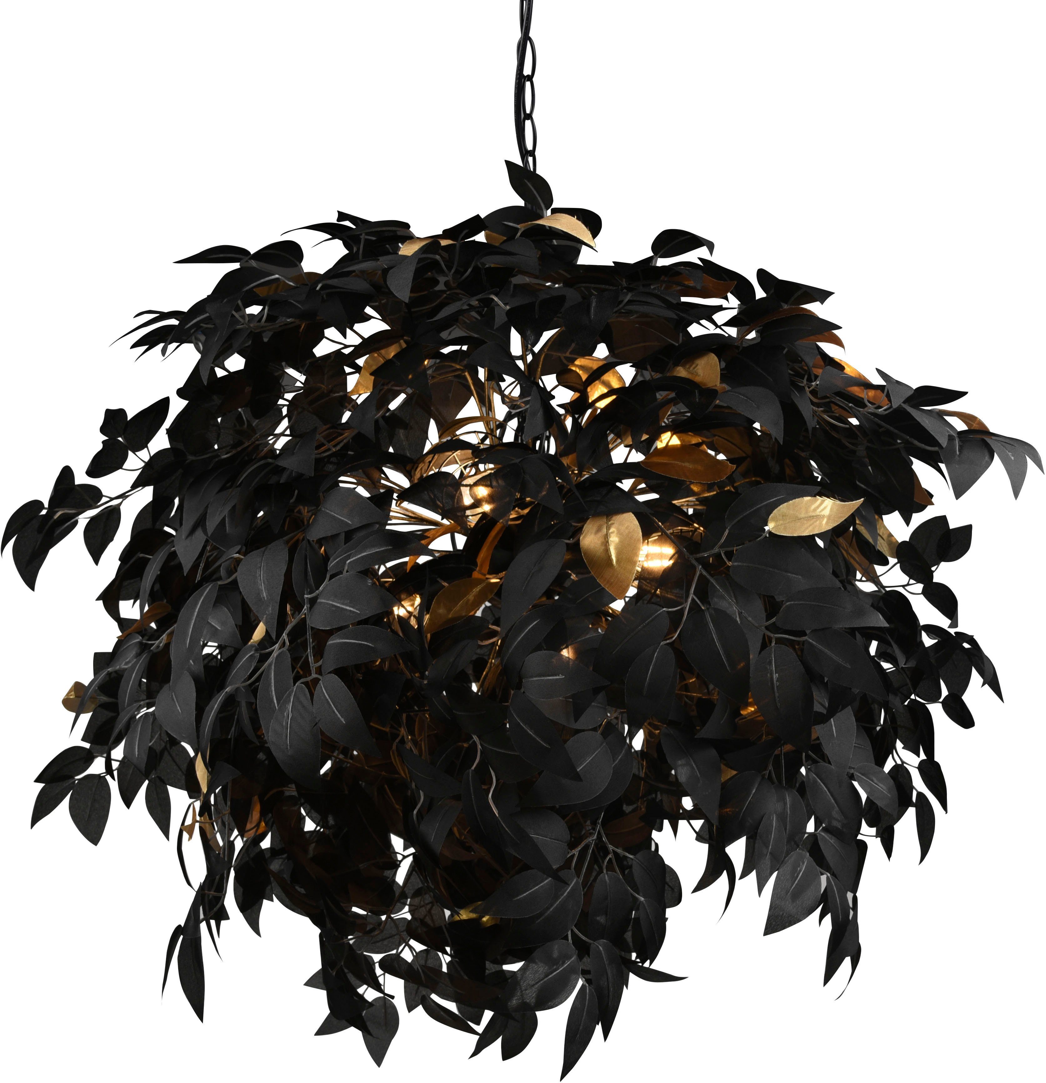 Reality Leuchten Kronleuchter Leavy, ohne Leuchtmittel, warmweiß - kaltweiß, Hängelampe Blatt Design, Pendelleuchte exkl 4xE14 max 28W