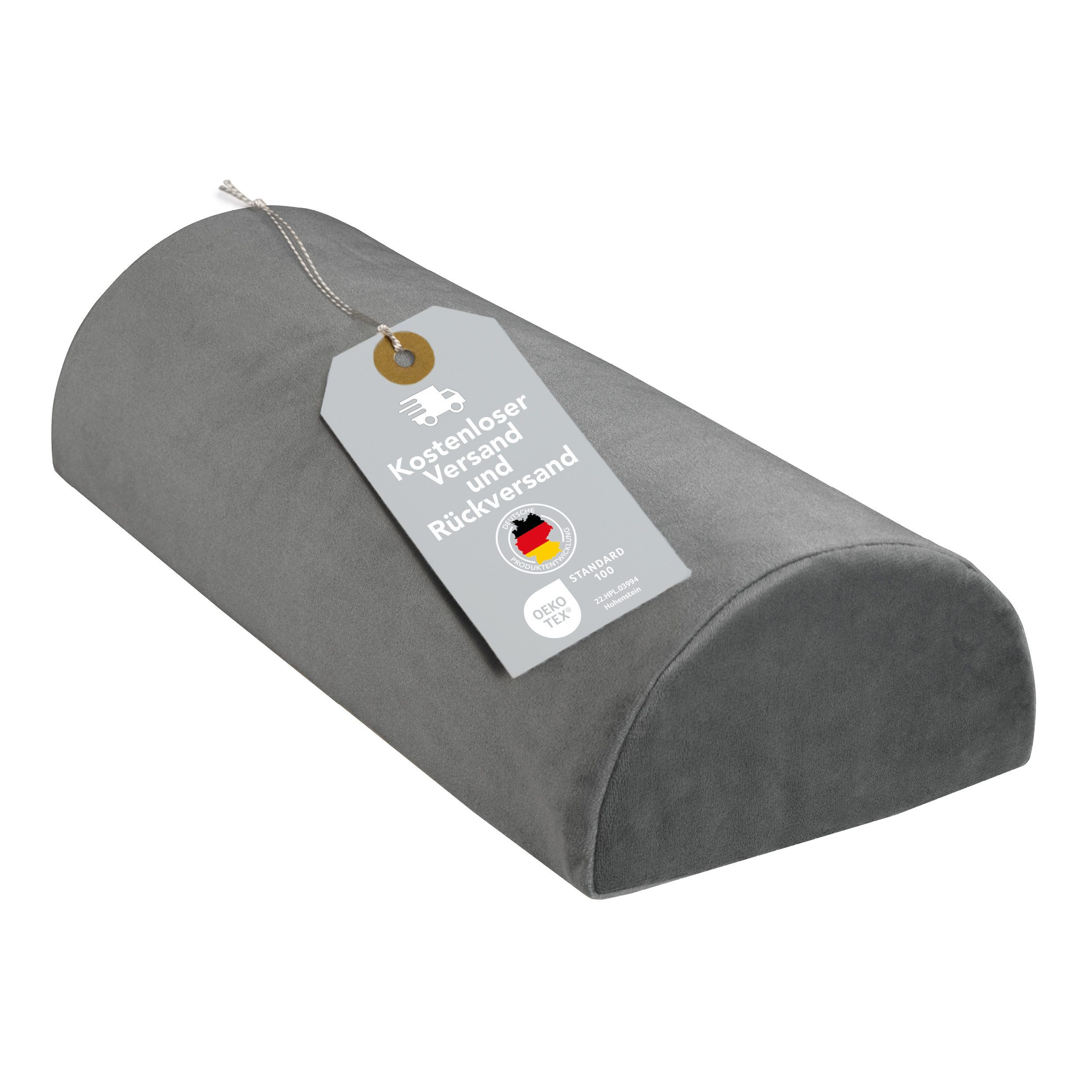 XDREAM Halbrolle ergonomisches Nackenkissen halbrund, Lagerungskissen, Funktionskissen, 1-tlg., wirkt stützend und entlastend, super weicher Mikroplüsch-Bezug