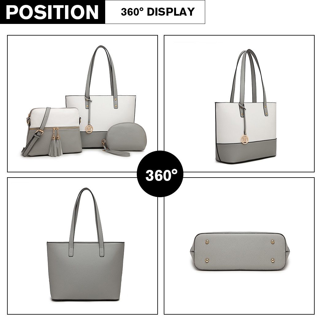 Miss Lulu Handtasche Damen 3-in-1 Handtaschen-Set