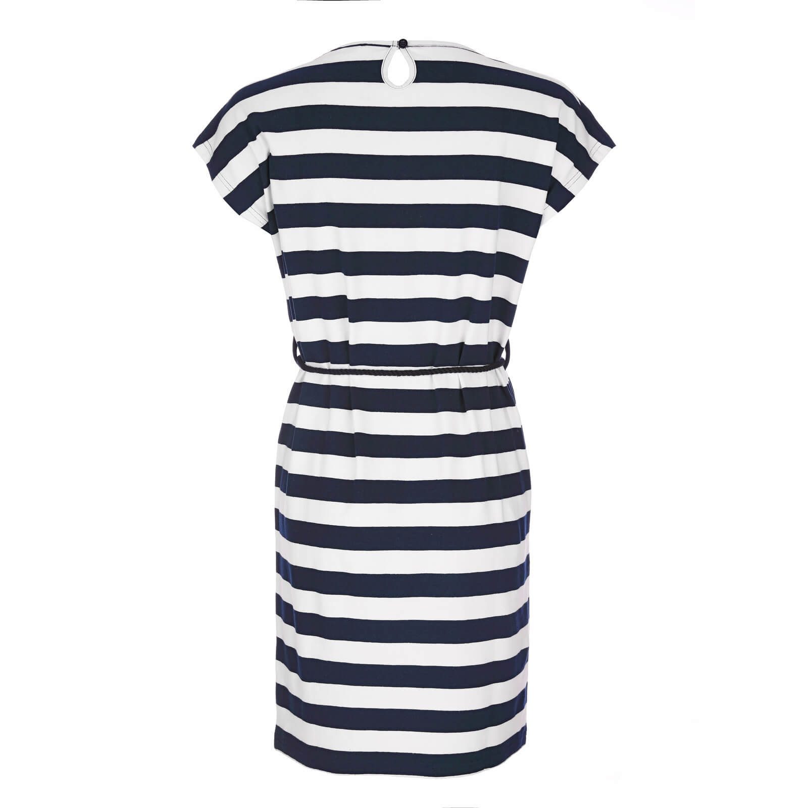 modAS Shirtkleid Damen Kurzarm-Kleid mit Blockstreifen - Streifenkleid mit Kordelband