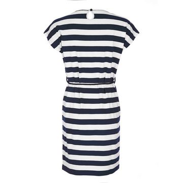 modAS Shirtkleid Damen Kurzarm-Kleid mit Blockstreifen - Streifenkleid mit Kordelband