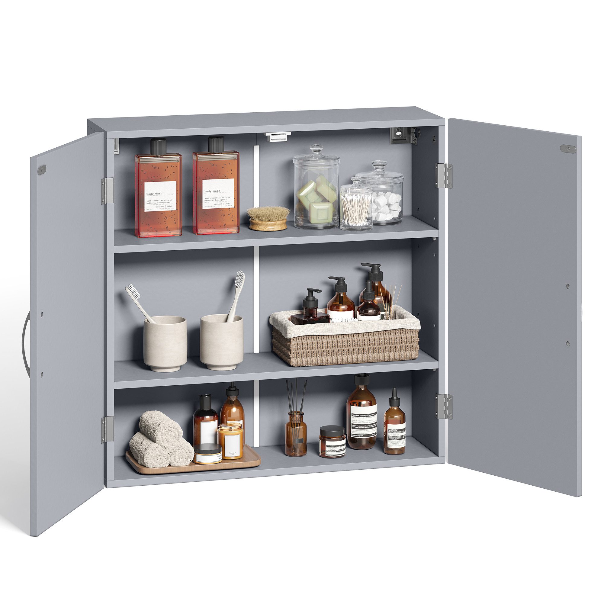 VASAGLE Hängeschrank Badezimmerschrank Badschrank wandmontiert, 18 / 30 x 6 günstig online kaufen