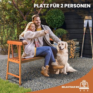 COSTWAY Gartenbank, 2 Sitzer, Akazienholz, bis 360kg, 110x46x72cm