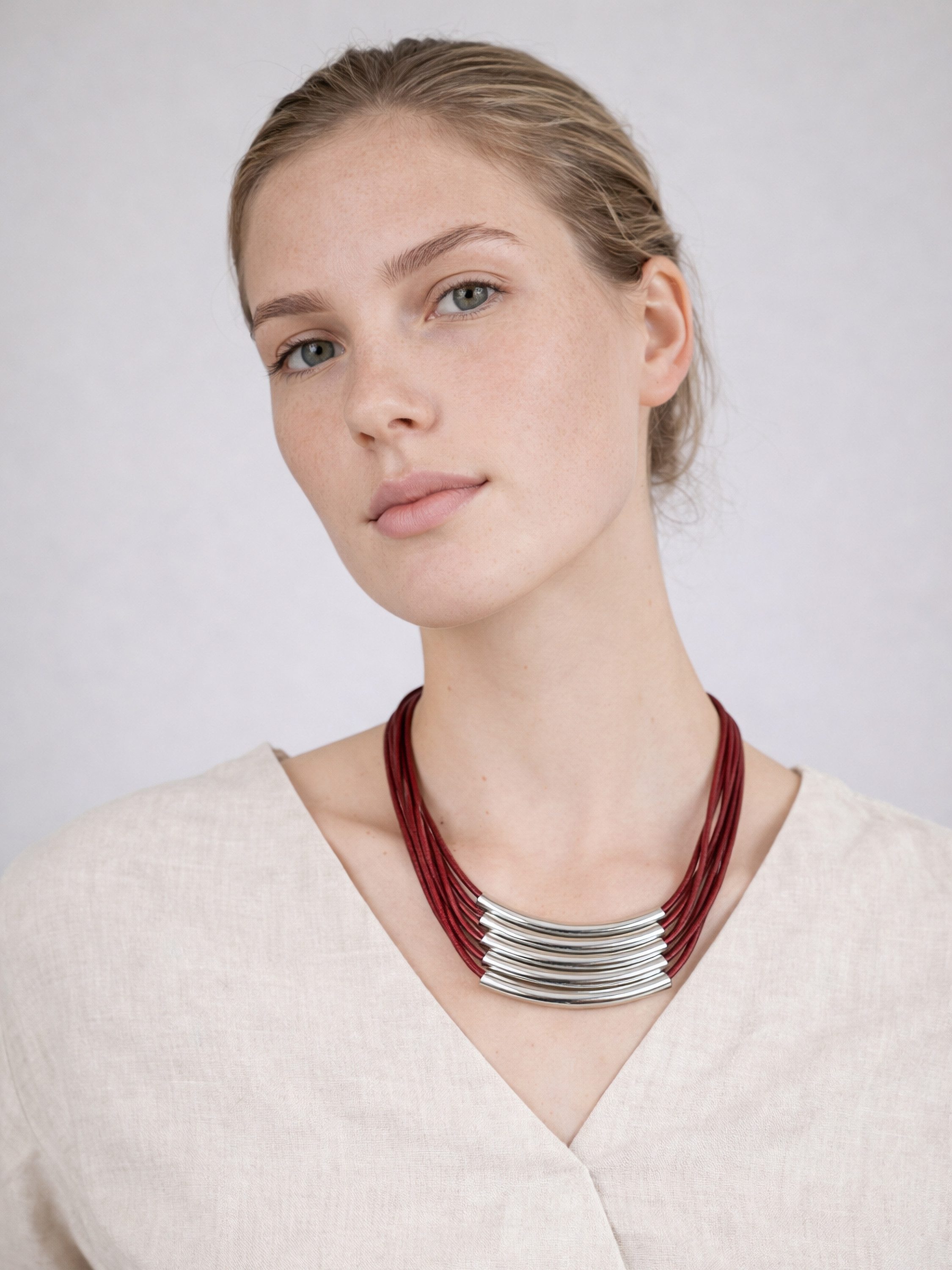 COLLEZIONE ALESSANDRO Kette mit Anhänger Elena, 6-reihige Kette aus feinen Bändern
