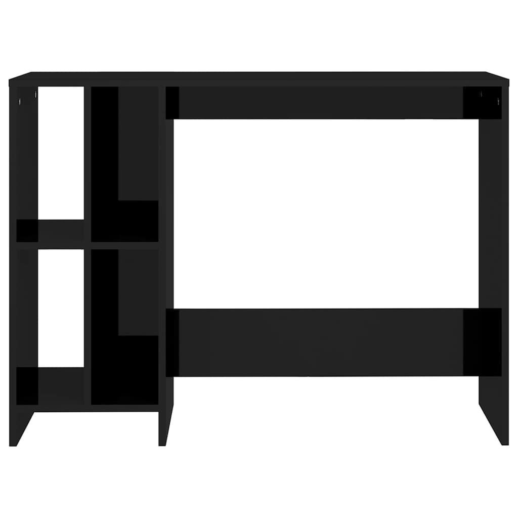 4 Schreibtisch (LxBxH: Hochglanz-Schwarz 3008168 möbelando in Fächern 102,5x35x75 cm), mit