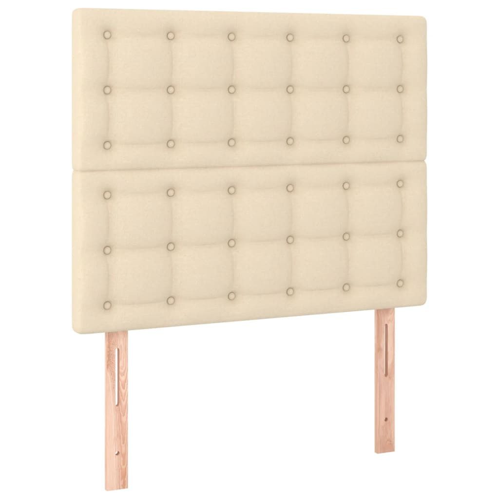 vidaXL Bett Kopfteil Creme 90x5x118/128 cm Stoff (1-tlg)