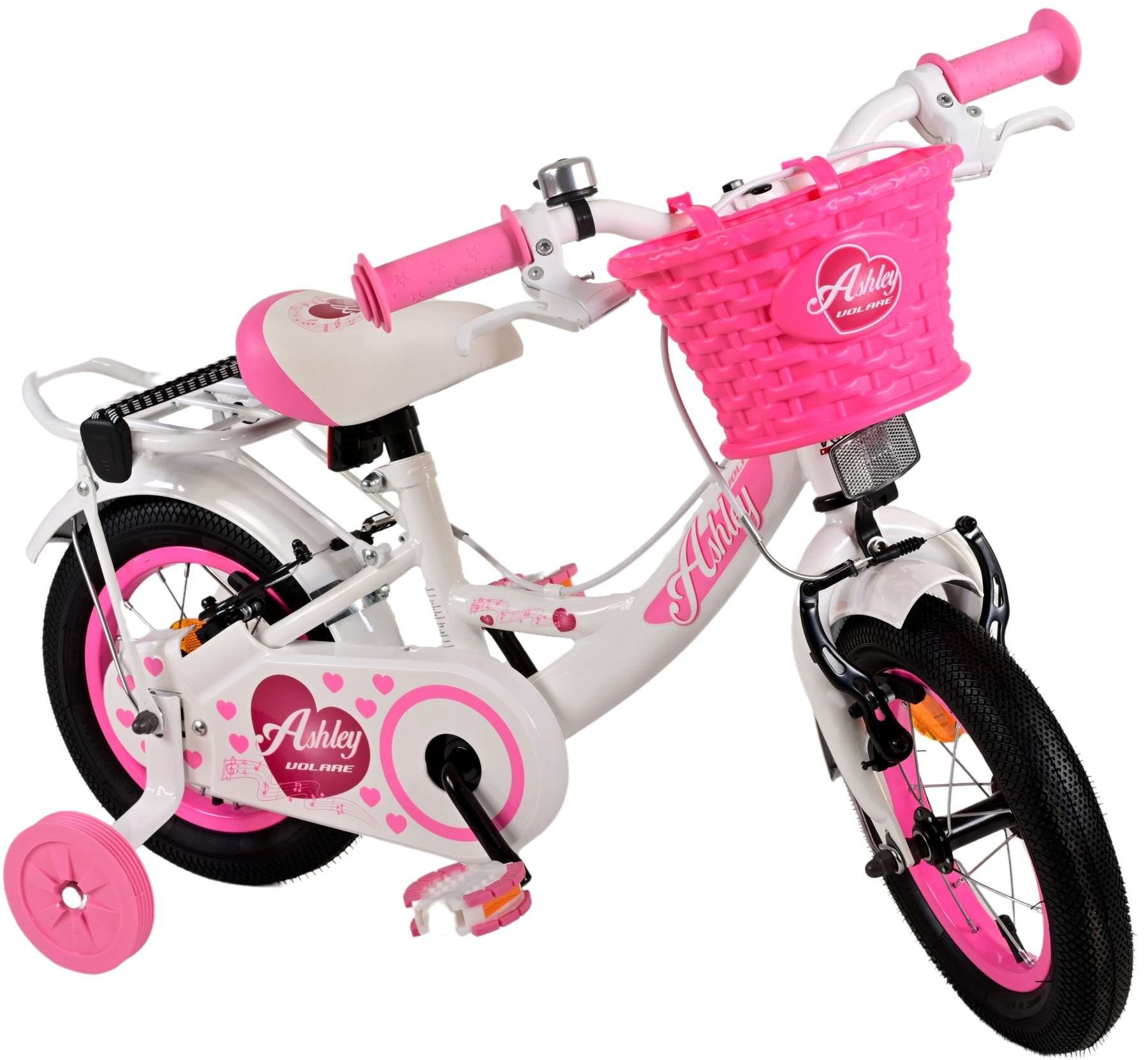 TPFSports Kinderfahrrad Volare Ashley 12 Zoll mit 2x Handbremse, 1 Gang, (Mädchen Fahrrad - Rutschfeste Sicherheitsgriffe), Kinder Fahrrad 12 Zoll mit Stützräder Laufrad Mädchen Kinderrad