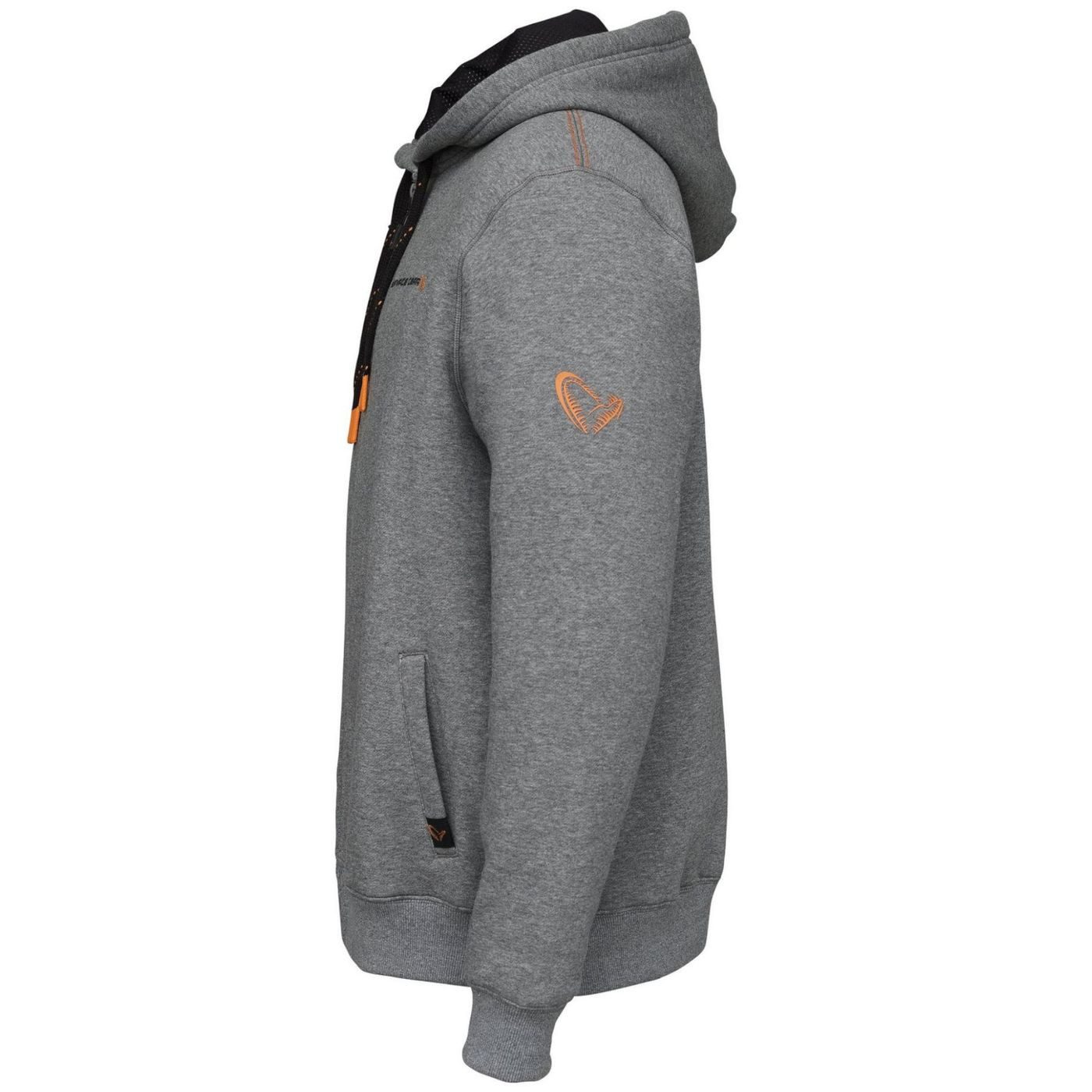 Savage Gear Kapuzenpullover Savage Gear Classic Zip Hoodie Grey Melange - Angelpullover