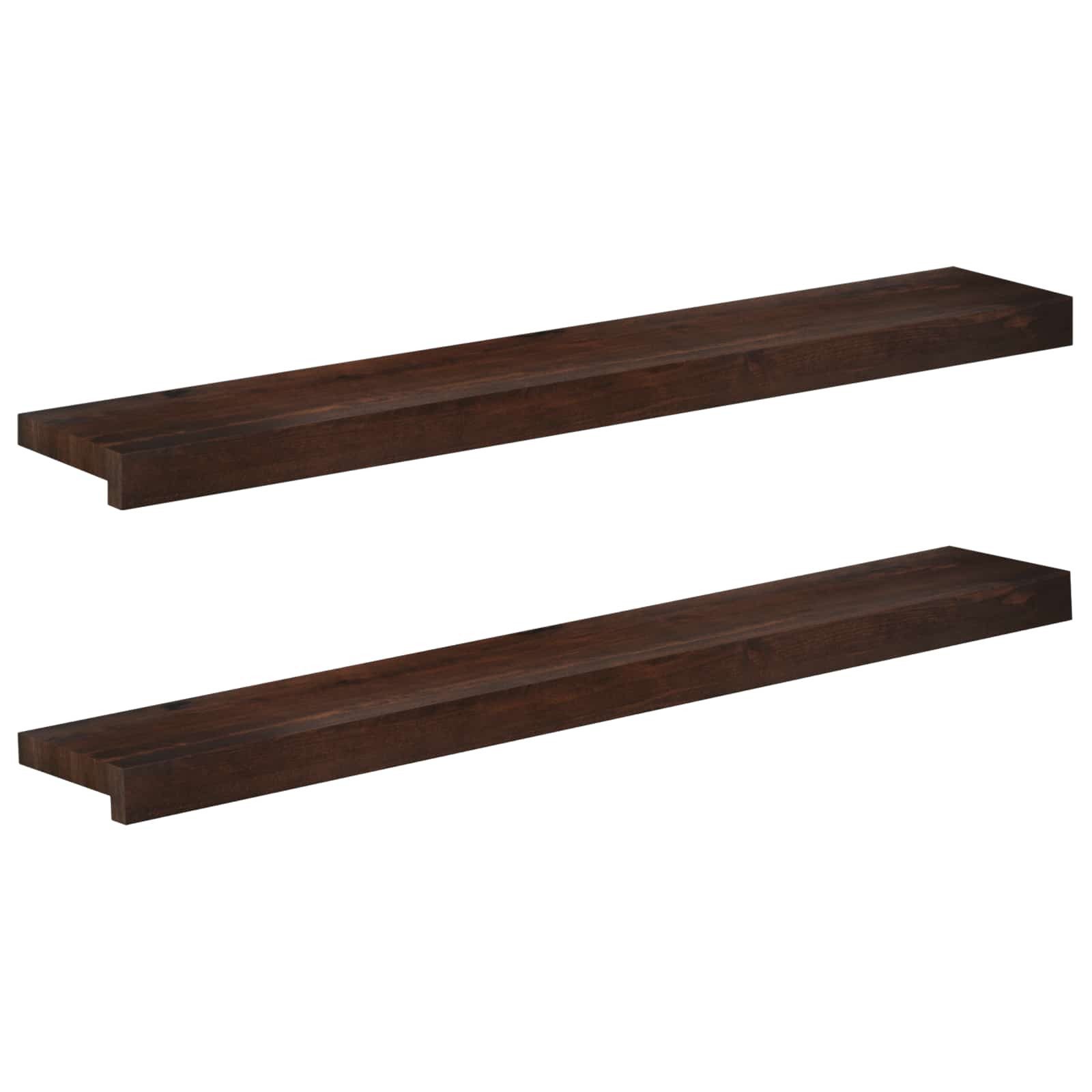 vidaXL Fensterbank Fensterbänke 2 stk. Dunkelbraun 90 x 15 x 2 cm Massivholz Buche