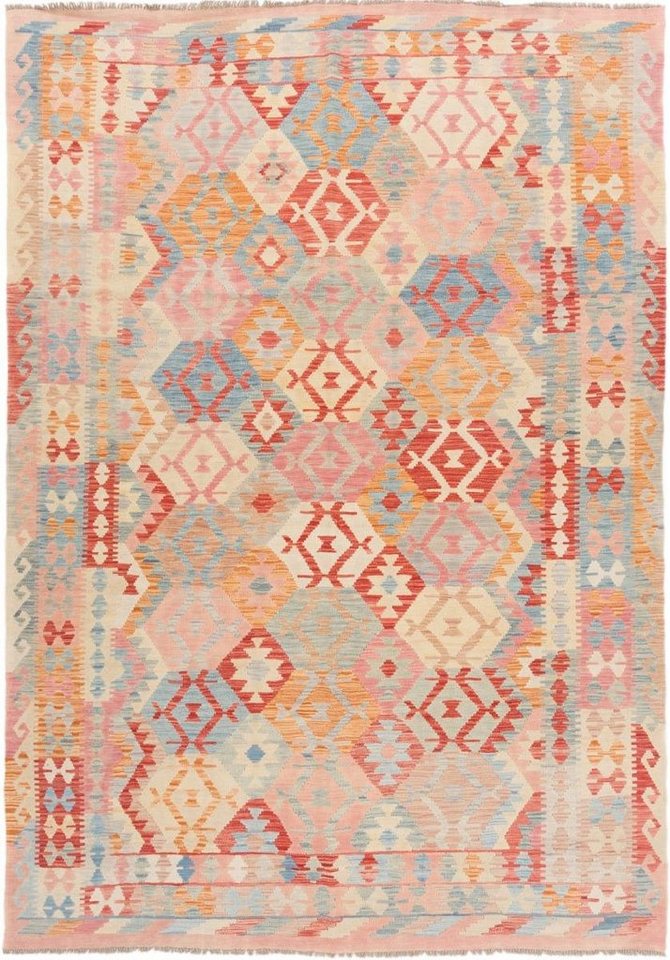 Orientteppich Kelim Afghan 207x297 Handgewebter Orientteppich, Nain  Trading, rechteckig, Höhe: 3 mm