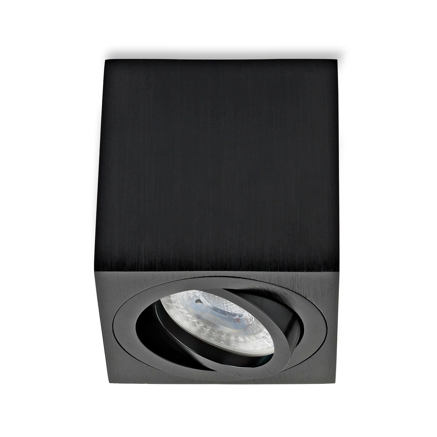 Sweet LED LED Deckenspots spots eckig dimmbar Aufbauspots GU10 7W Aluminium decken strahler, Leuchtmittel wechselbar, Warmweiß, Deckenaufbauleuchte, Aufbaustrahler, Deckenspot