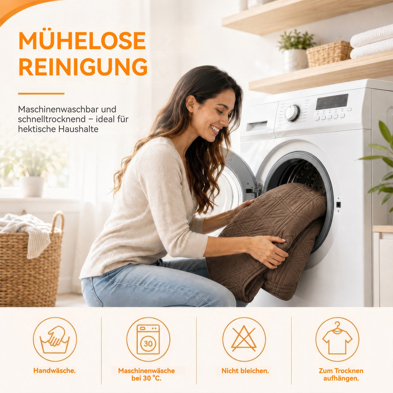 LEMLIT Sesselschoner Wasserdicht Sofabezug mit Seitentaschen,Anti-Slip 1 Sitzer, Sesselüberwurf Sessel überzug, Abnehmbar und Waschbar – Bild 3 von 5